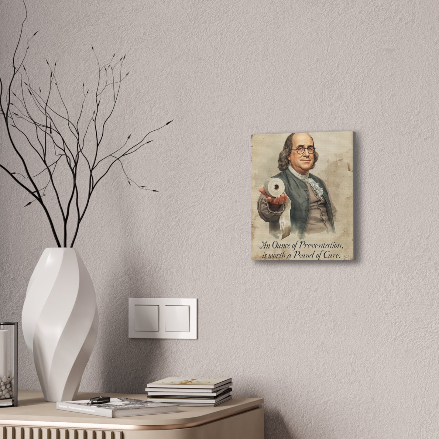 Franklin - Canvas Stretched, 0.75" - 2026 Wall Art - Bathroom Humor
