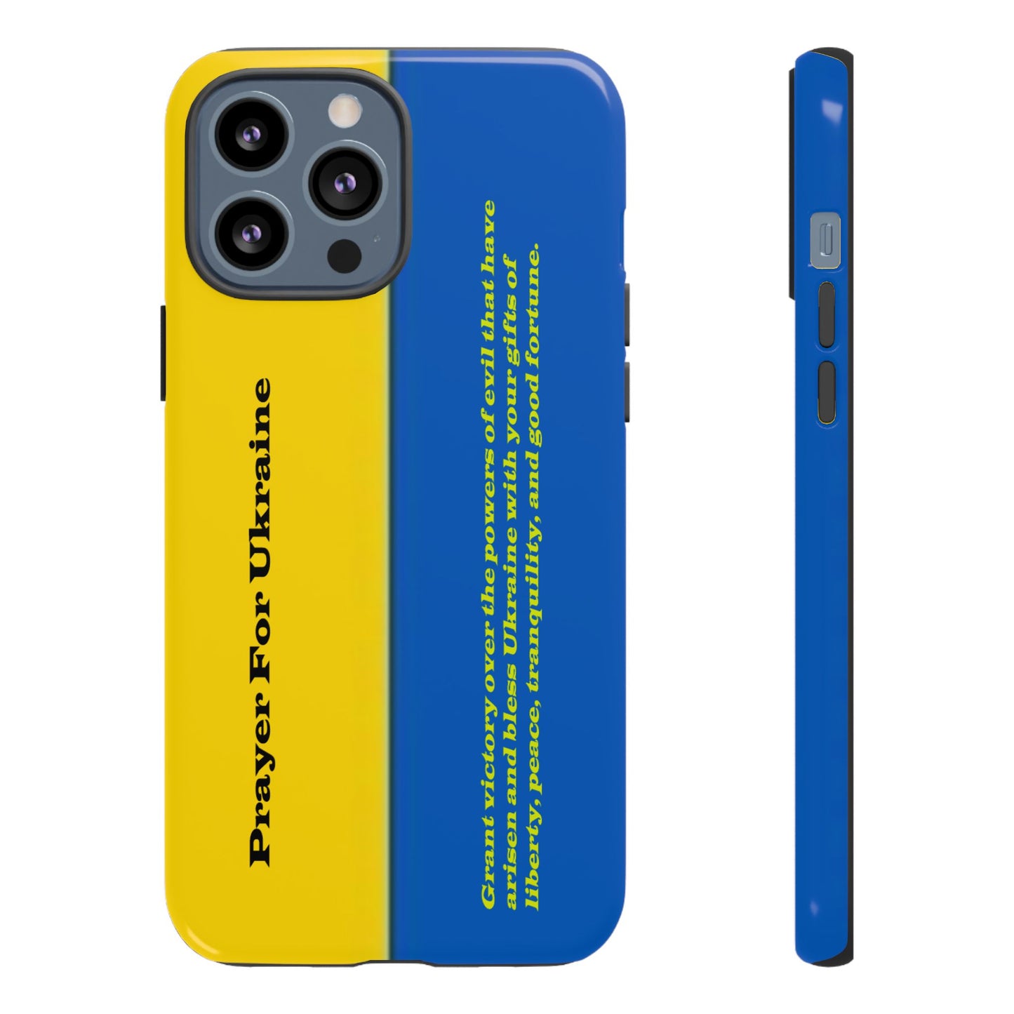 Flag of Ukraine with Prayer - Flag Phone Cases