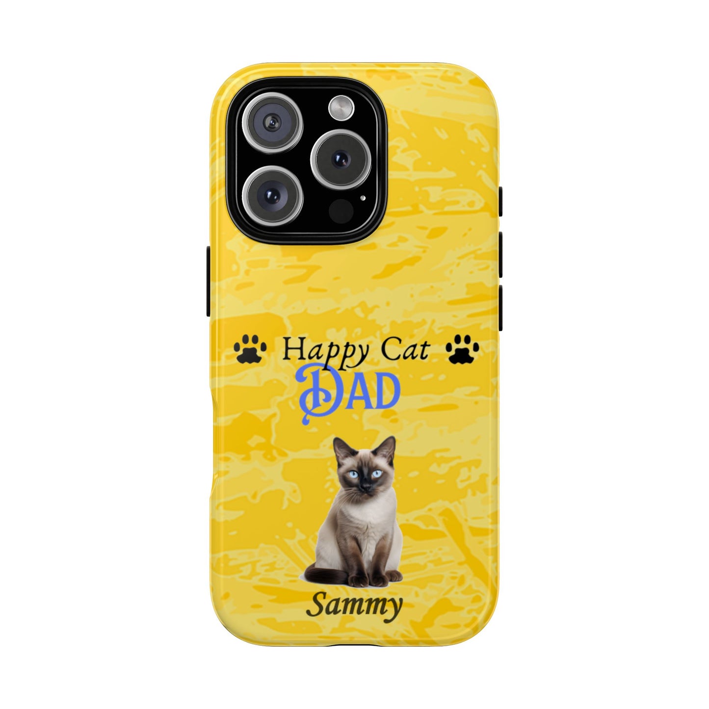 Happy Cat Dad - Personalized - Whimsical Phone Cases - Father's Day