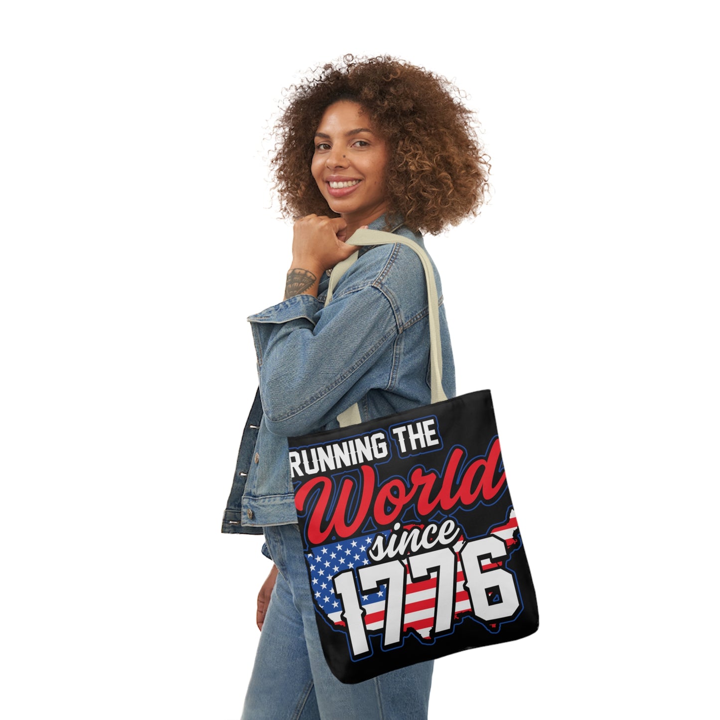 Running the World - Canvas Tote Bag, 5-Color Straps