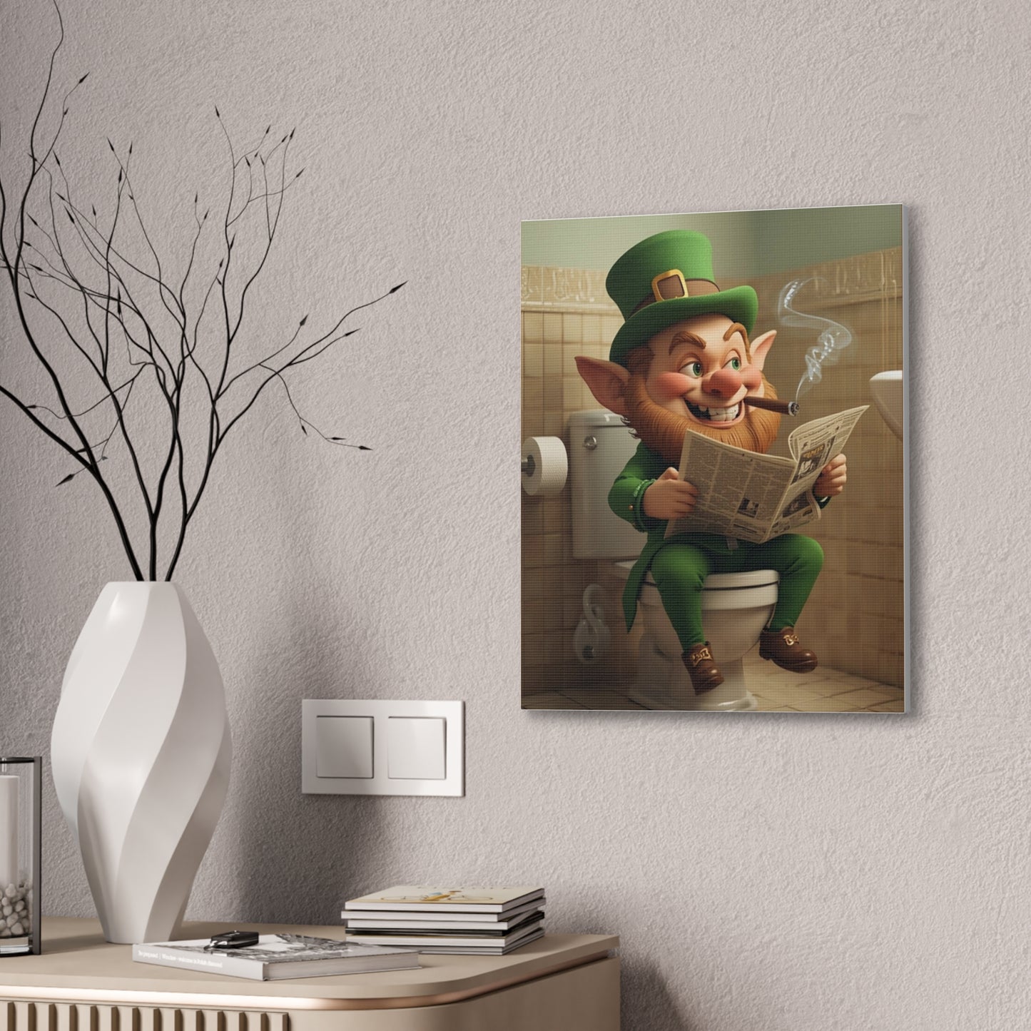 Leprechaun - Canvas Stretched, 0.75" - Wall art 2026 - Bathroom Humor