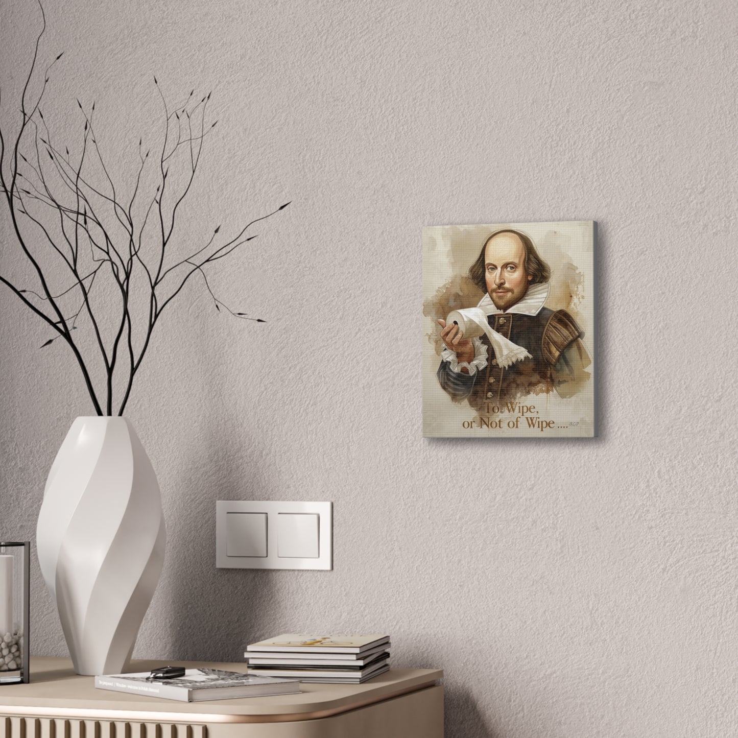 Shakespear - Canvas Stretched, 0.75" - 2026 Wall Art - Bathroom Humor
