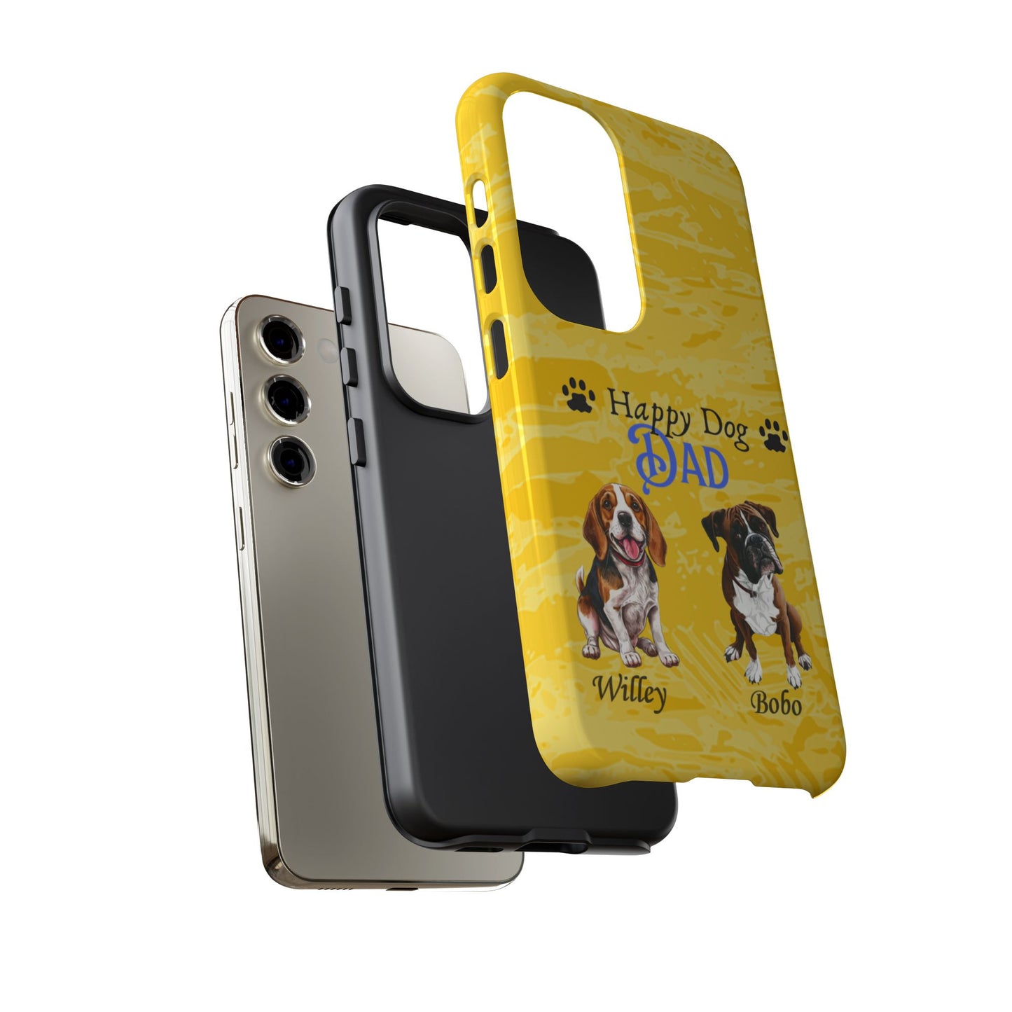 Happy Dog Dad - Personalized - Whimsical Phone Cases - Father's Day