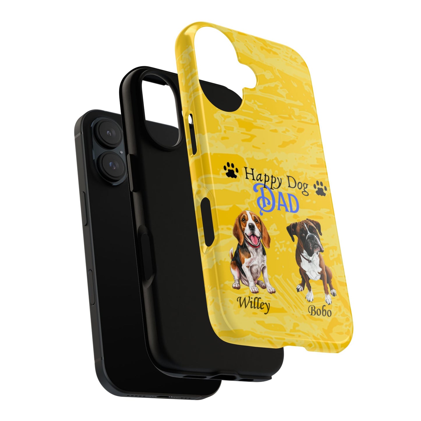 Happy Dog Dad - Personalized - Whimsical Phone Cases - Father's Day