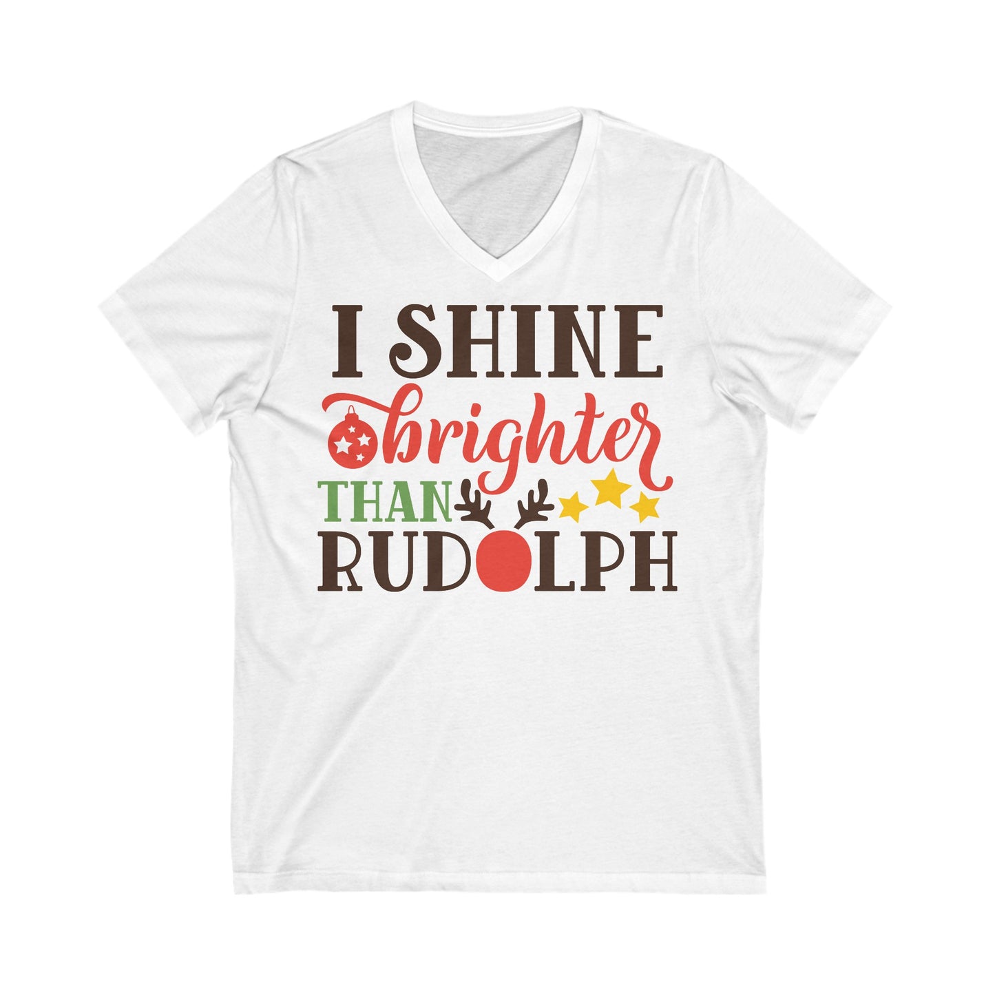 Shine - Unisex Jersey Short Sleeve V-Neck T-Shirts - Christmas