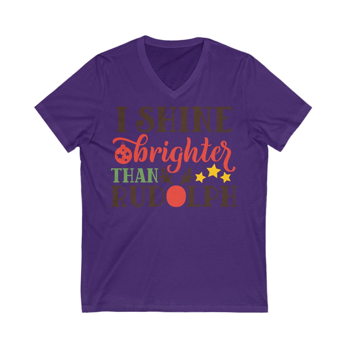 Shine - Unisex Jersey Short Sleeve V-Neck T-Shirts - Christmas