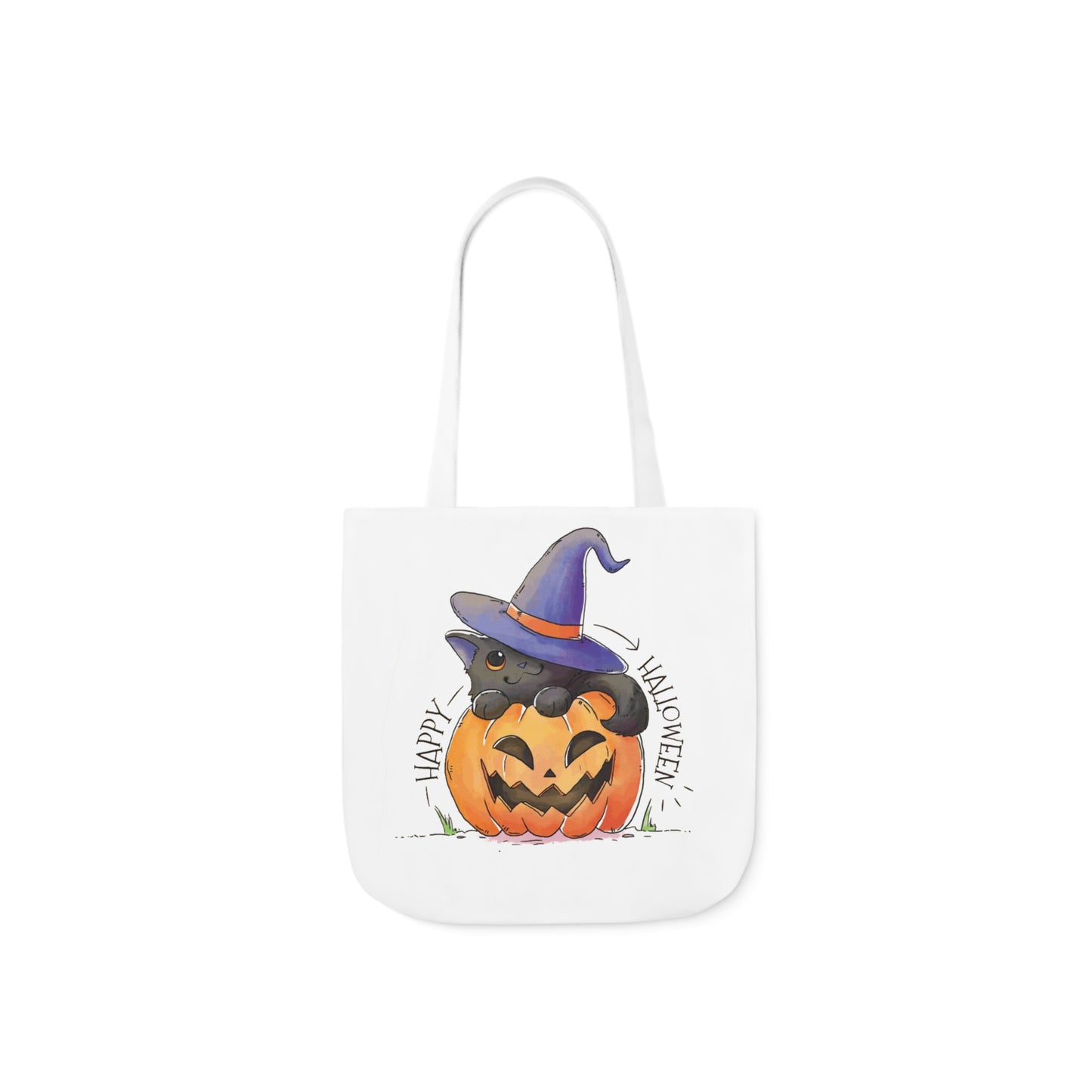 Happy Halloween - Canvas Tote Bag, 5-Color Straps - Halloween