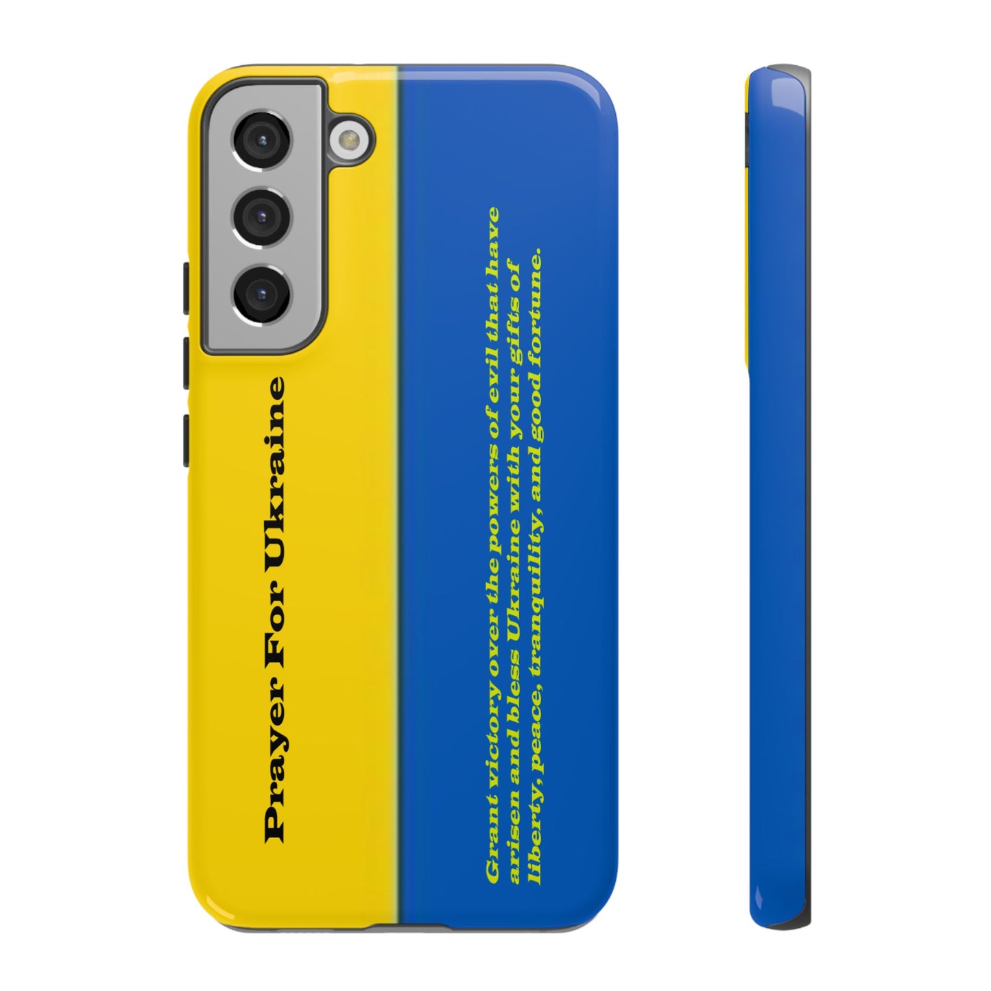 Flag of Ukraine with Prayer - Flag Phone Cases