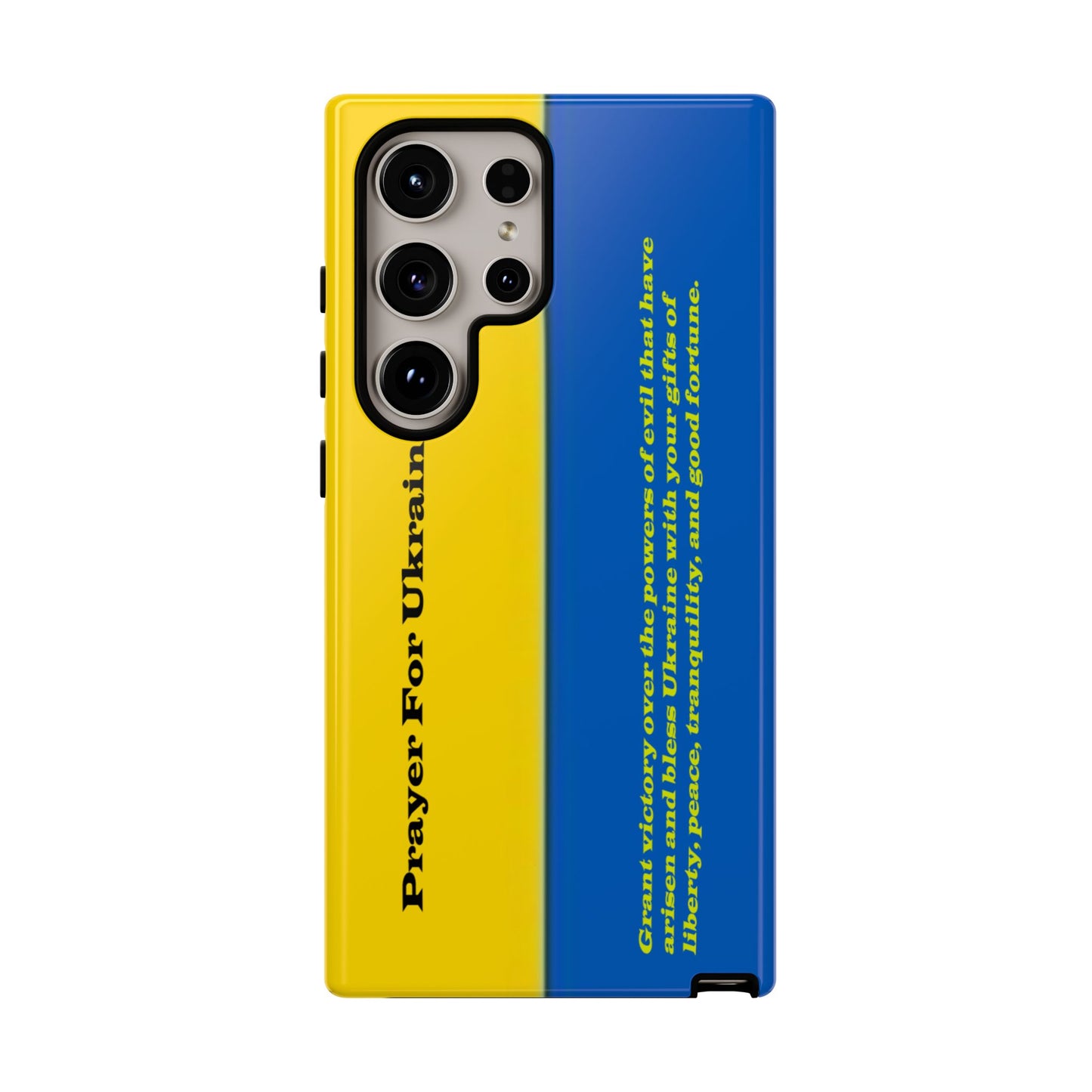 Flag of Ukraine with Prayer - Flag Phone Cases