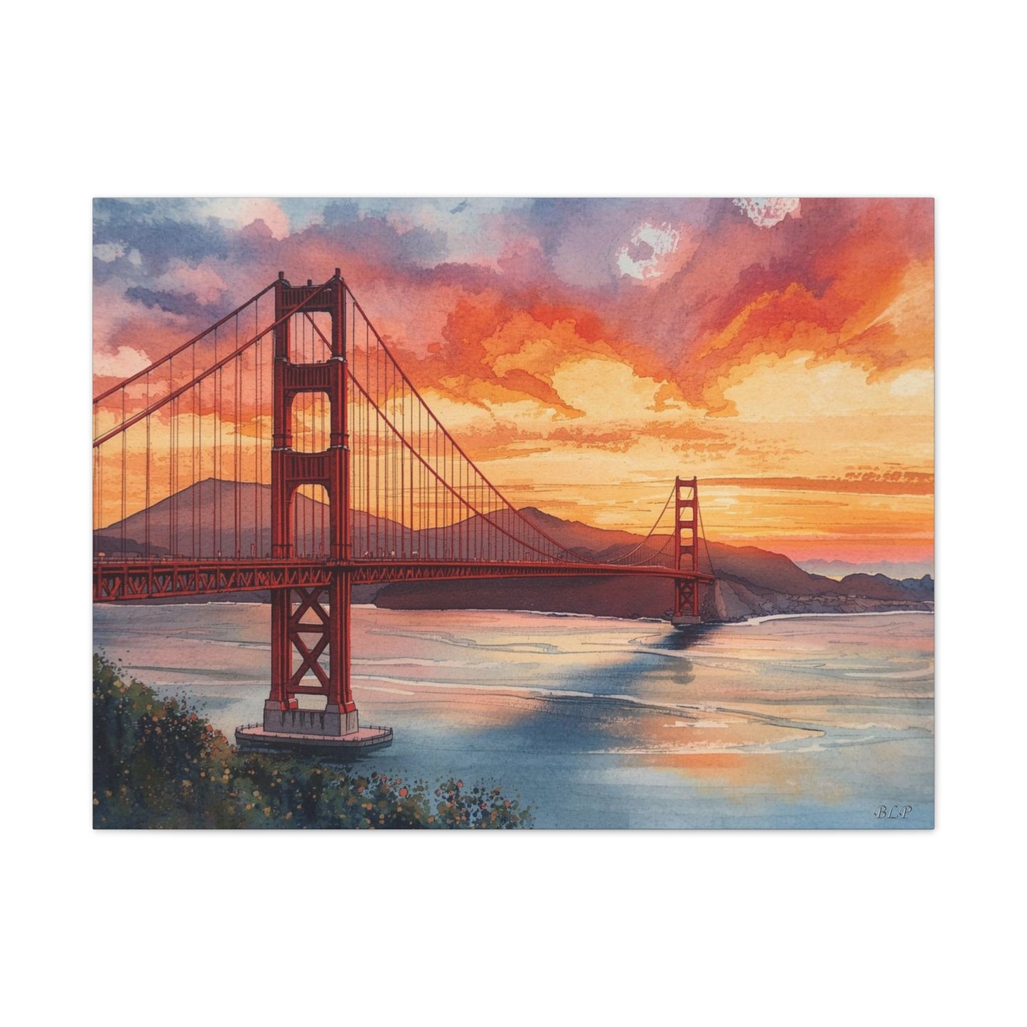 Golden Gate at Sunset = Canvas Stretched, 0.75" - Wall Art 2026 - Places