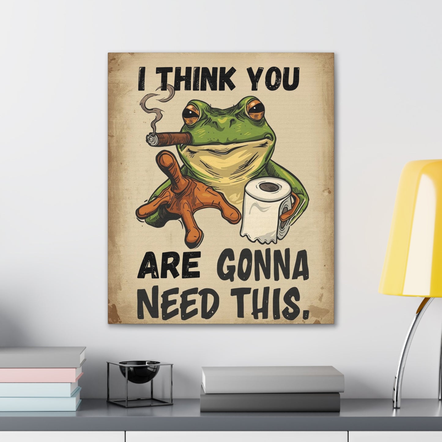 Frog - Canvas Stretched, 0.75" - 2026 Wall Art - Bathroom Humor