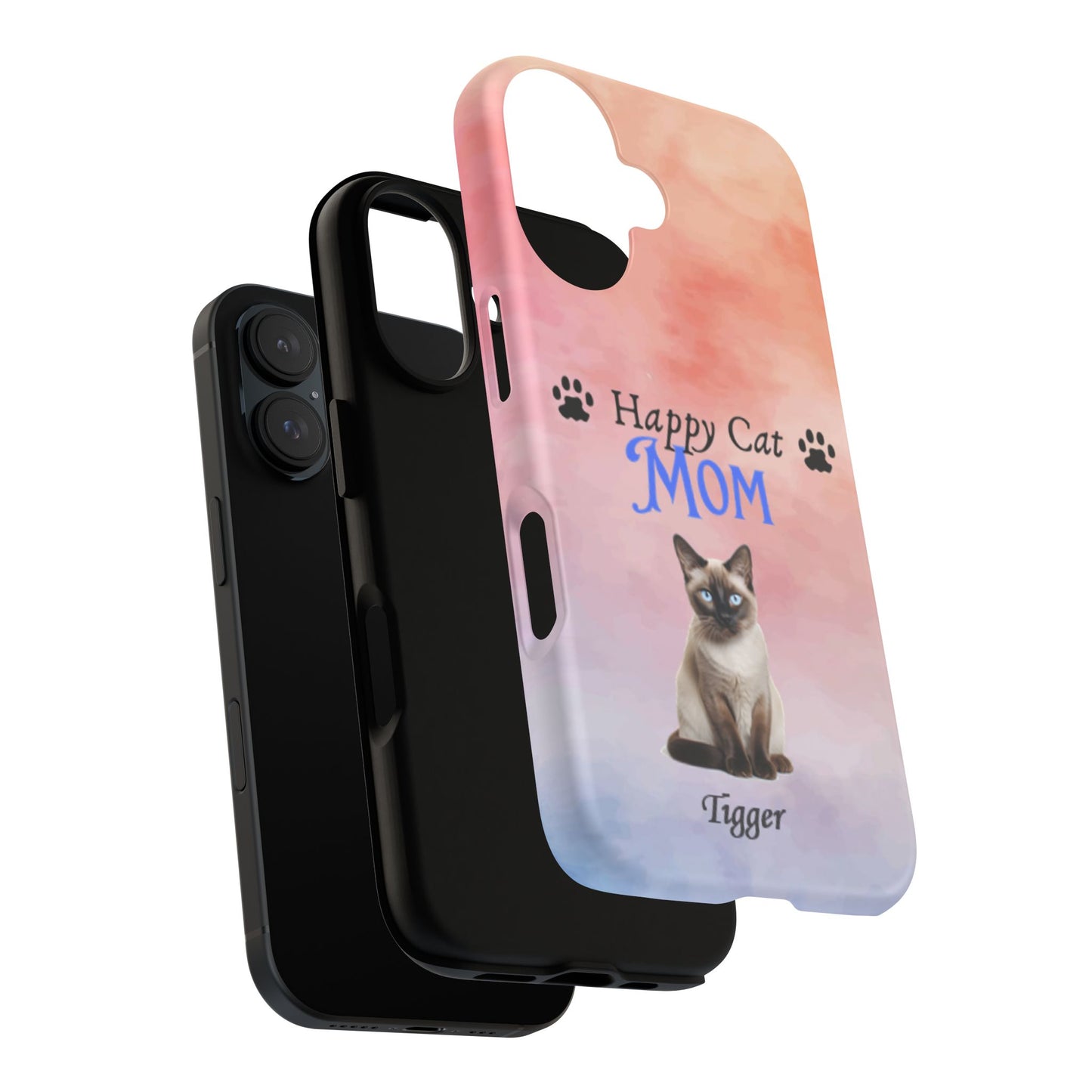 Happy Cat Mom - Personalized - Whimsical Phone Cases - Mother's Day