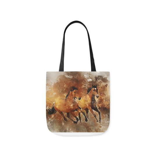 Horses - Canvas Tote Bag, 5-Color Straps