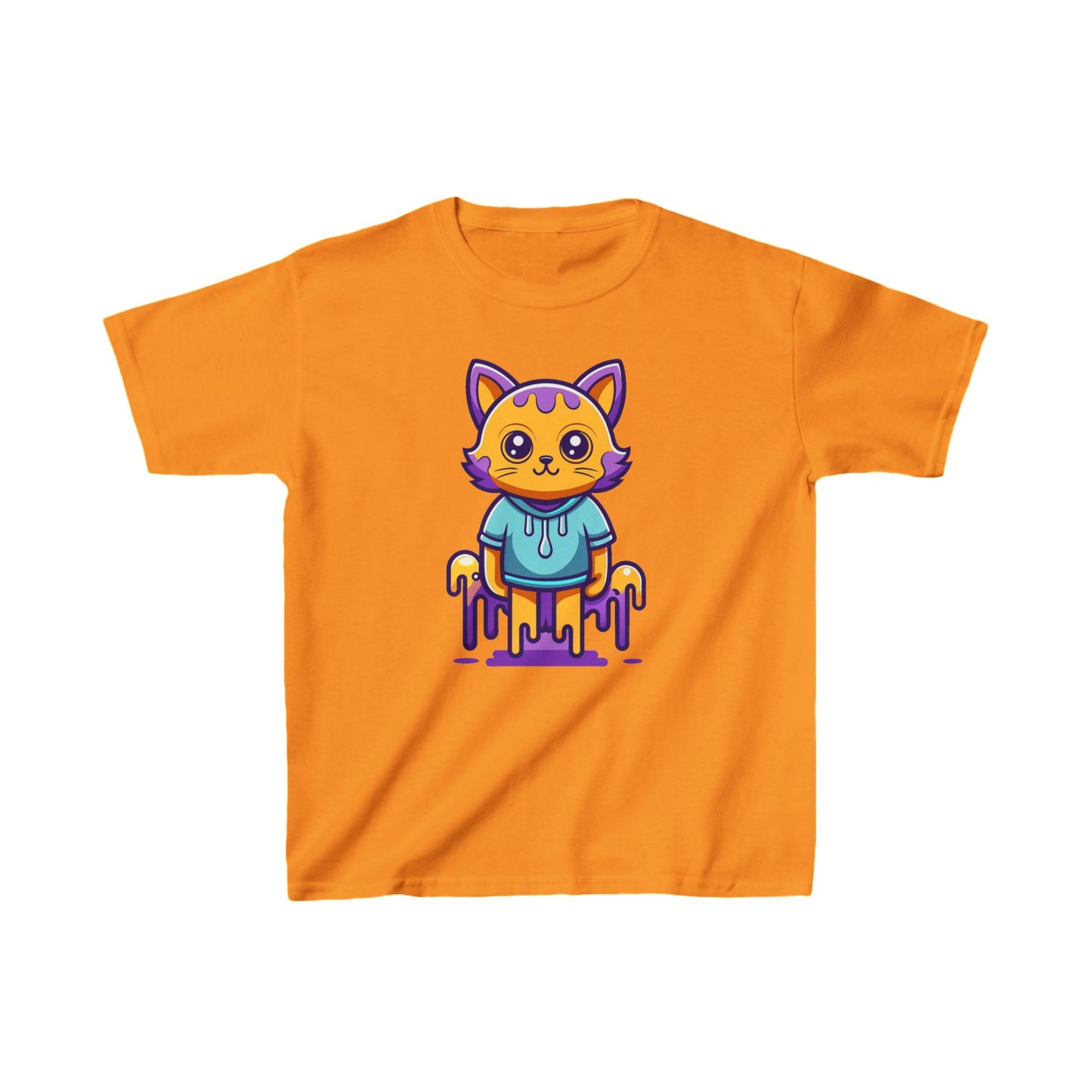 Kids - Cartoon Kitty -  Heavy Cotton™ T-Shirts