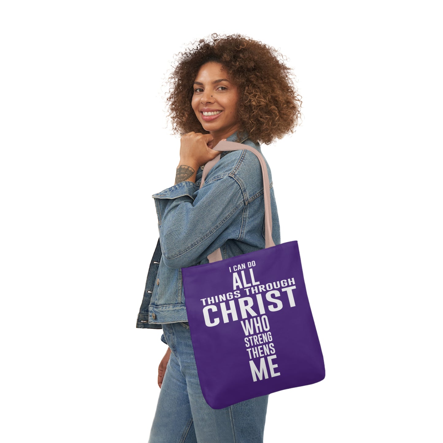 I can do - Canvas Tote Bag, 5-Color Straps - Religious