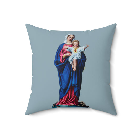 Mother Mary - Faux Suede Square Pillow - - Mother's Day - Religious