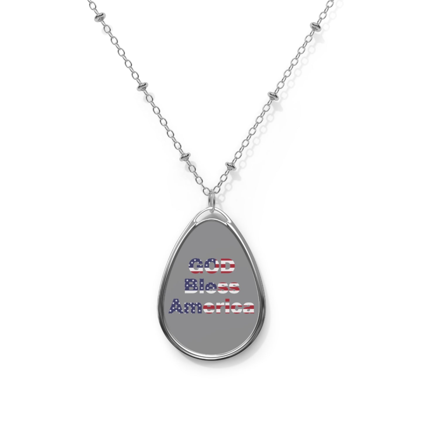 God Bless America - Oval Necklace - Jewelry