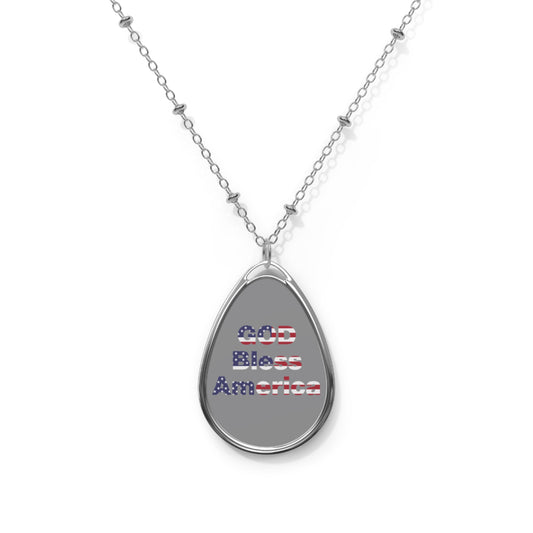 God Bless America - Oval Necklace - Jewelry