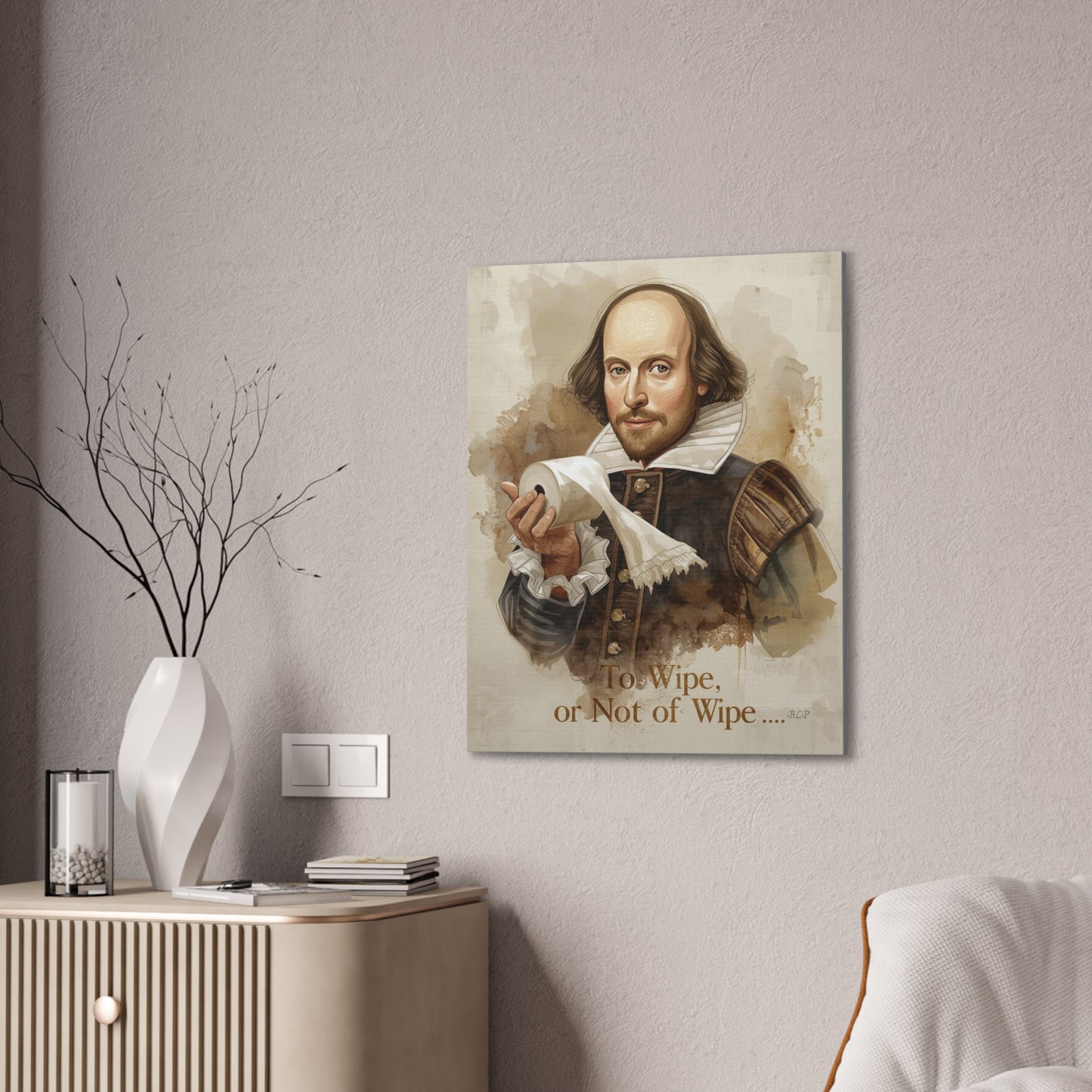 Shakespear - Canvas Stretched, 0.75" - 2026 Wall Art - Bathroom Humor