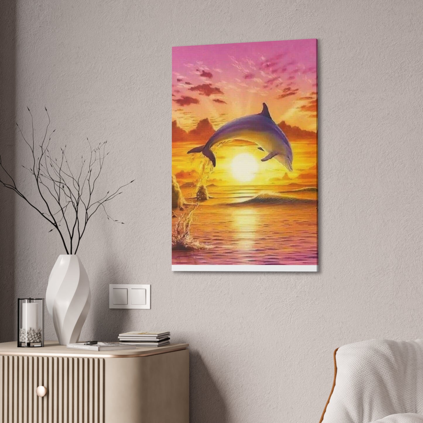 Dolphin - Canvas Stretched, 0.75"