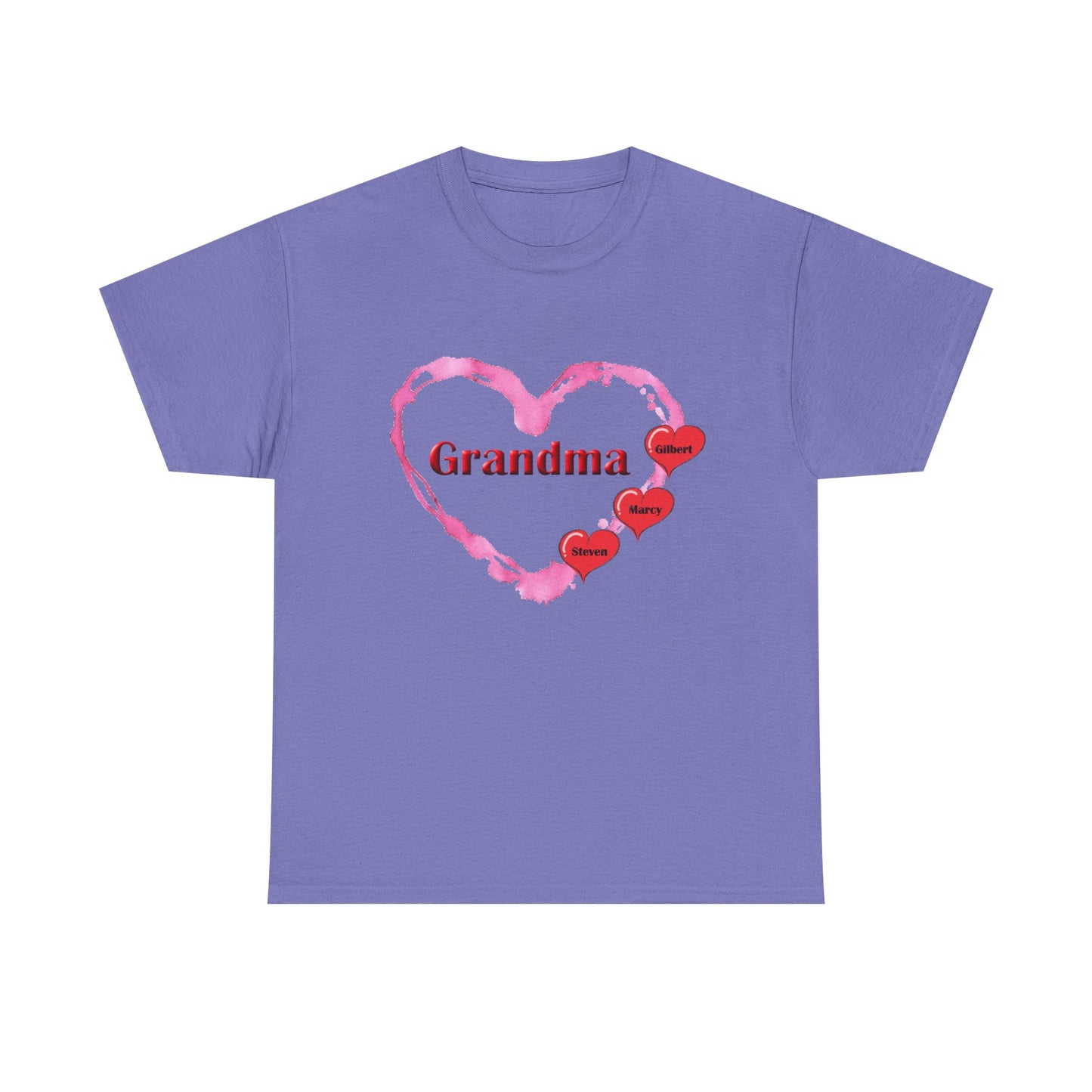 Grandma Love - Personalized - Unisex Heavy Cotton T-Shirt Mother's Day