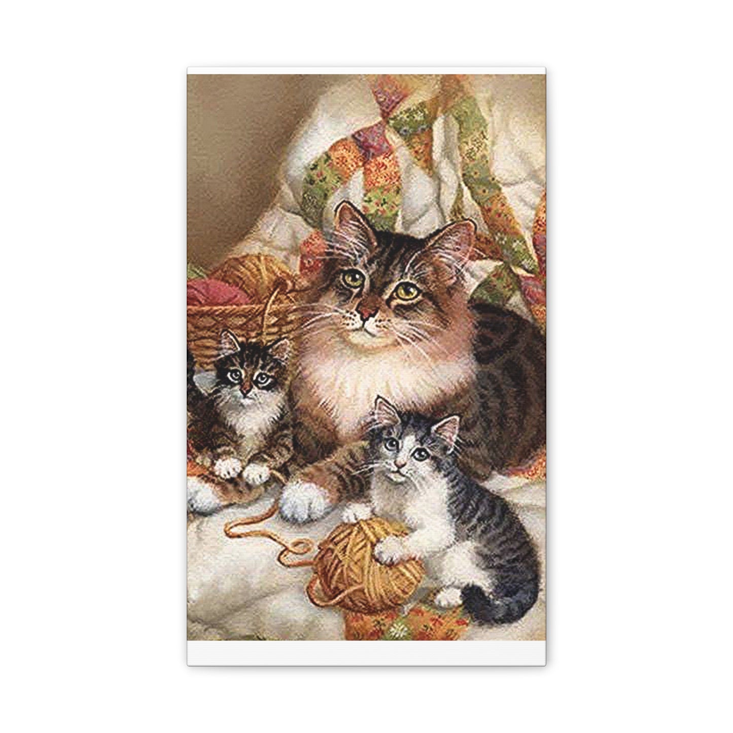 Kitty Family - Canvas Stretched, 0.75"