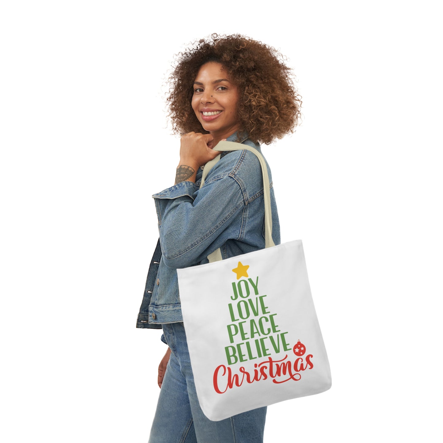 Love - Canvas Tote Bag, 5-Color Straps - Christmas