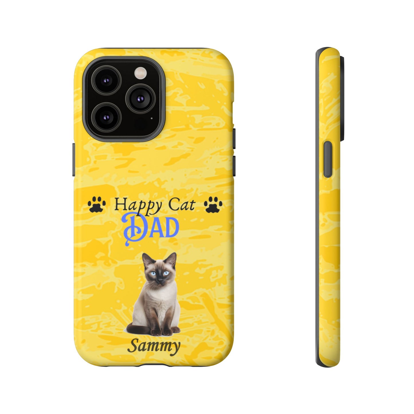 Happy Cat Dad - Personalized - Whimsical Phone Cases - Father's Day