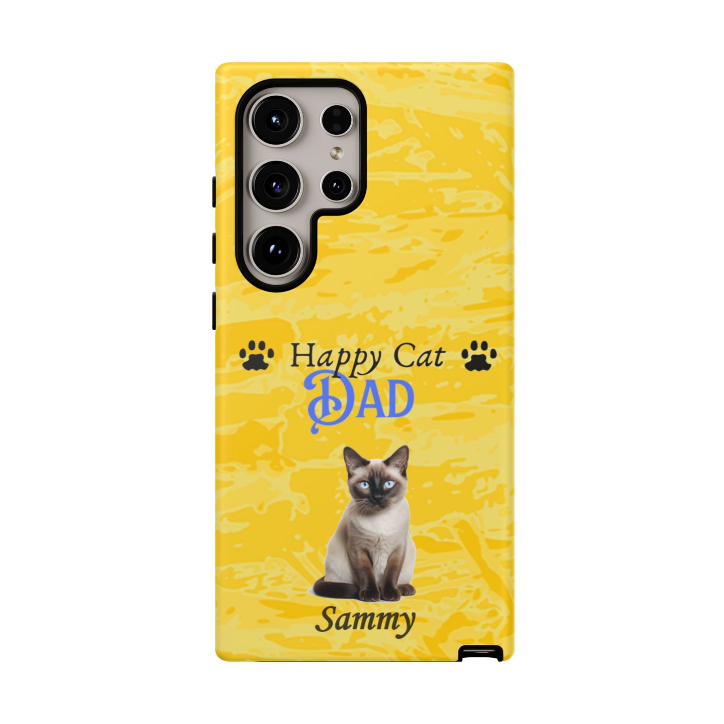 Happy Cat Dad - Personalized - Whimsical Phone Cases - Father's Day