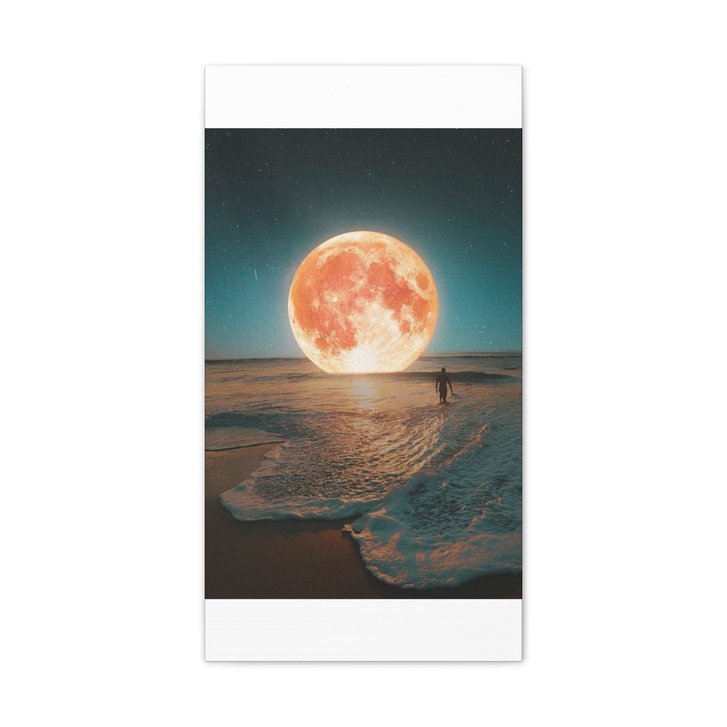 Moon on the water - Canvas Stretched, 0.75"