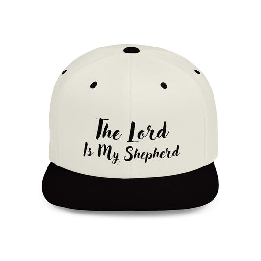 The Lord is My Shepherd - Black - Embroidered - Flat Bill Snapback - Base Ball Cap - Easter - Mother's Day - Father's Day