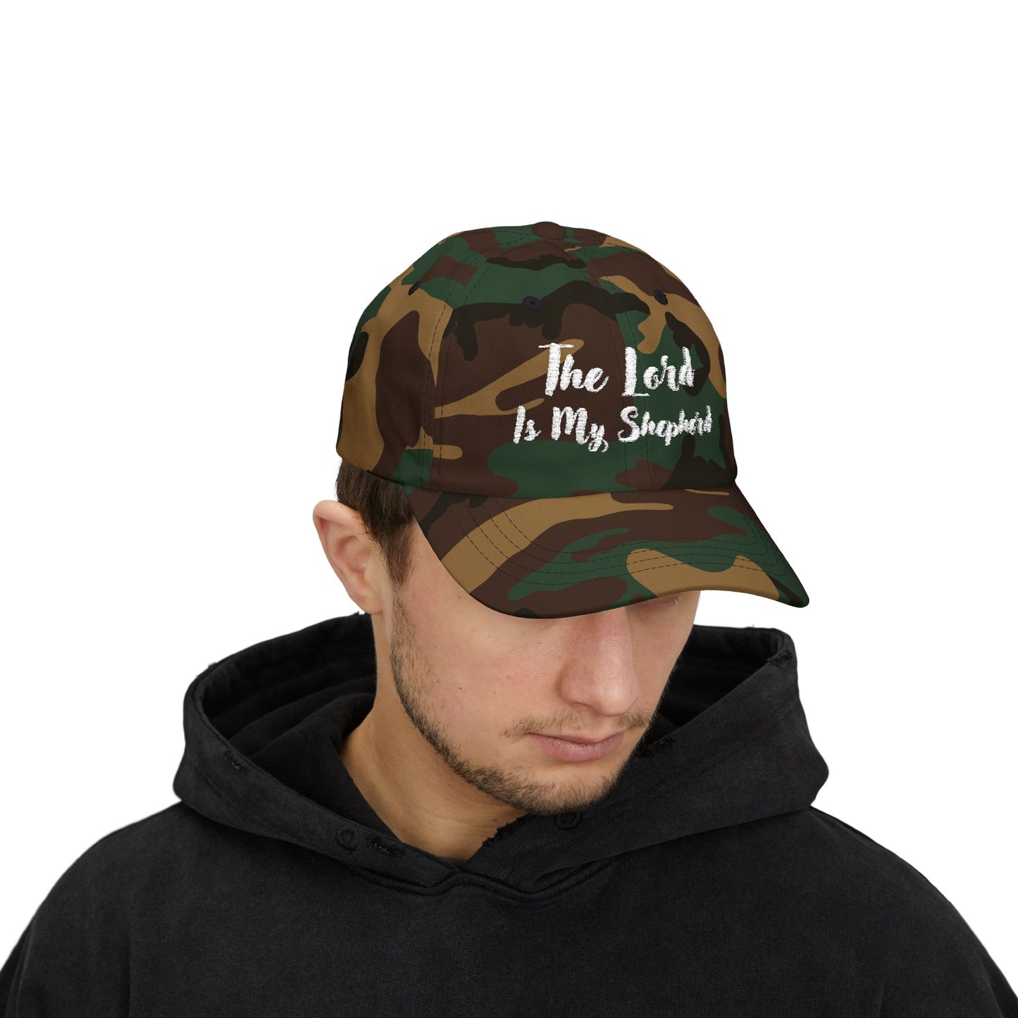 The Lord is My Shepherd in White - Embroidered - Classic Dad Baseball Cap - Easter - Mother's Day - Father's Day