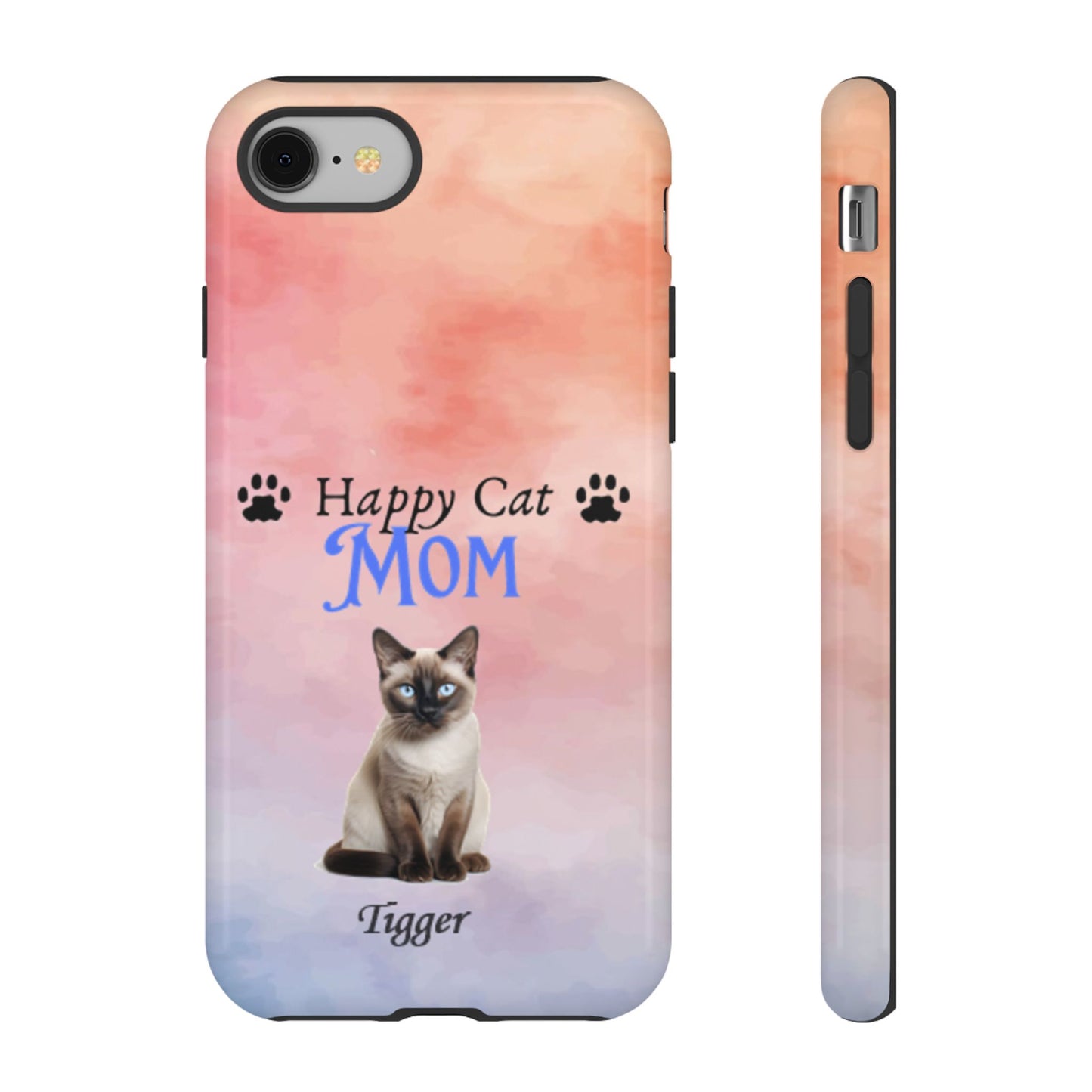 Happy Cat Mom - Personalized - Whimsical Phone Cases - Mother's Day