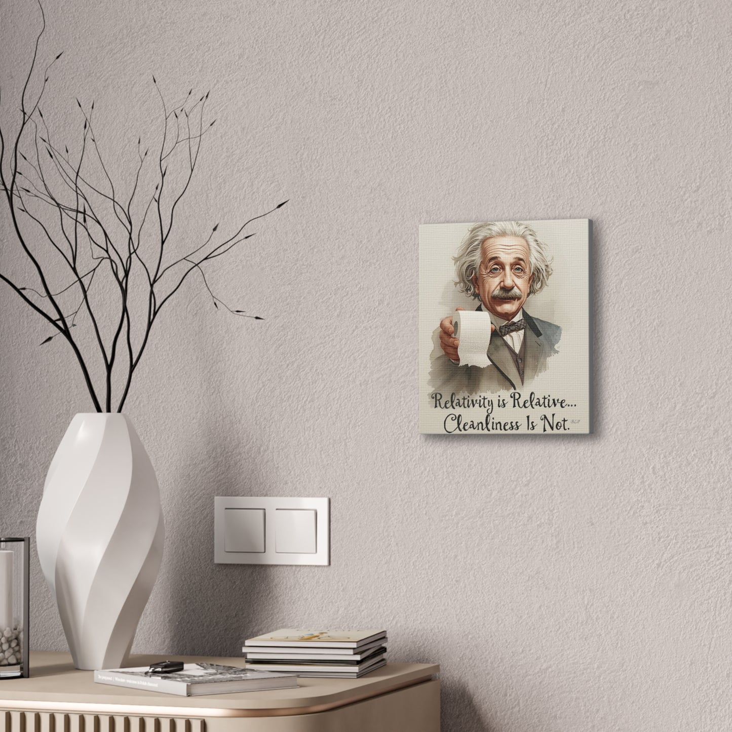 Einstein - Canvas Stretched, 0.75" - 2026 Wall Art - Bathroom Humor