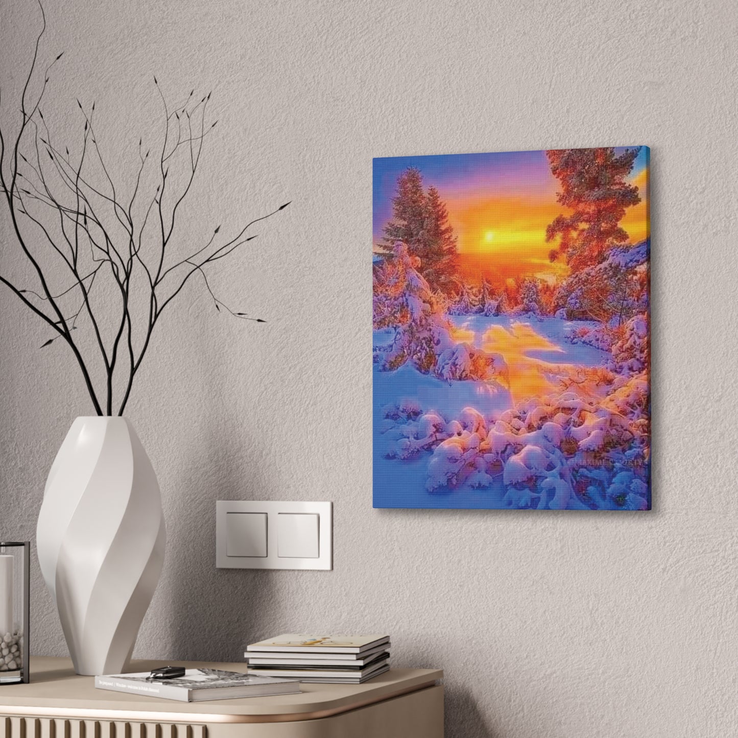 Winter Sunset - Canvas Stretched, 0.75"