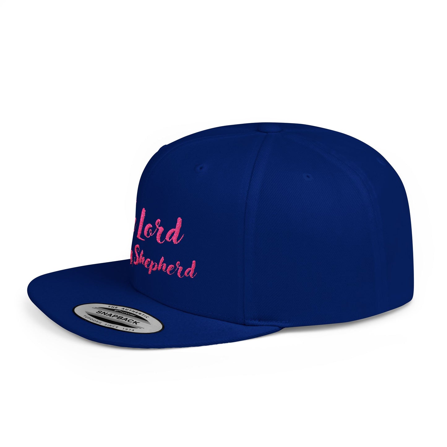 The Lord is My Shepherd - Pink - Embroidered - Flat Bill Snapback - Base Ball Cap - Easter - Mother's Day - Father's Day