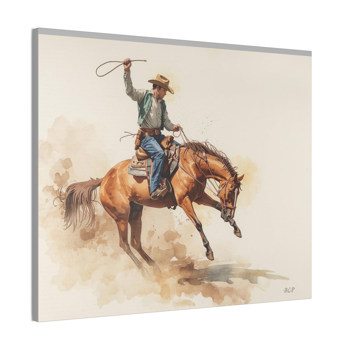 Bronc Rider - Canvas Stretched, 0.75" - Wall Art 2026 - Individuals