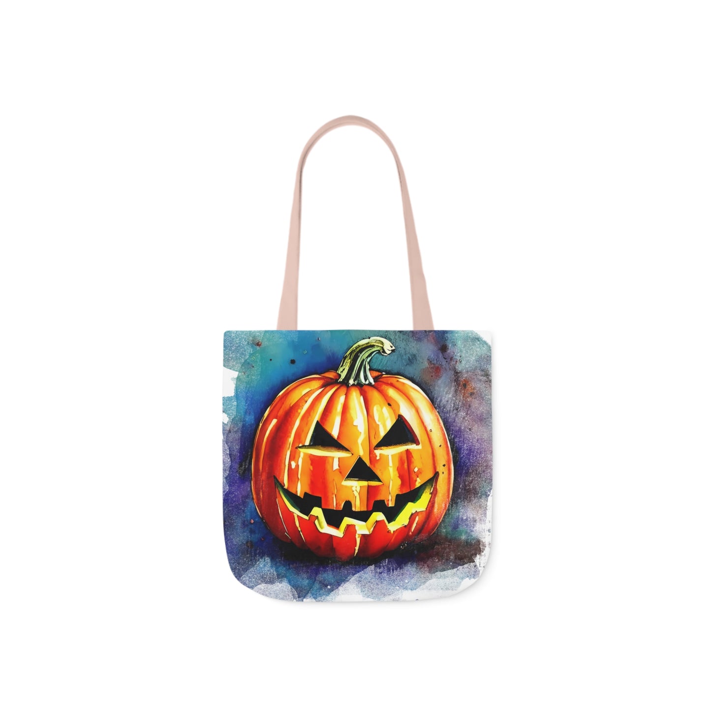 Pumkin Face - Canvas Tote Bag, 5-Color Straps - Halloween