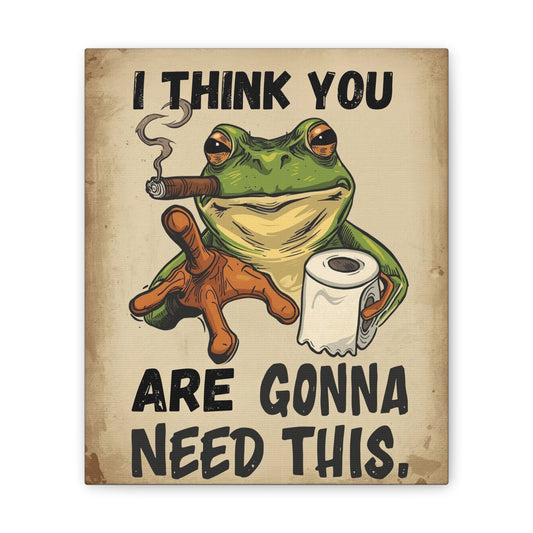 Frog - Canvas Stretched, 0.75" - 2026 Wall Art - Bathroom Humor