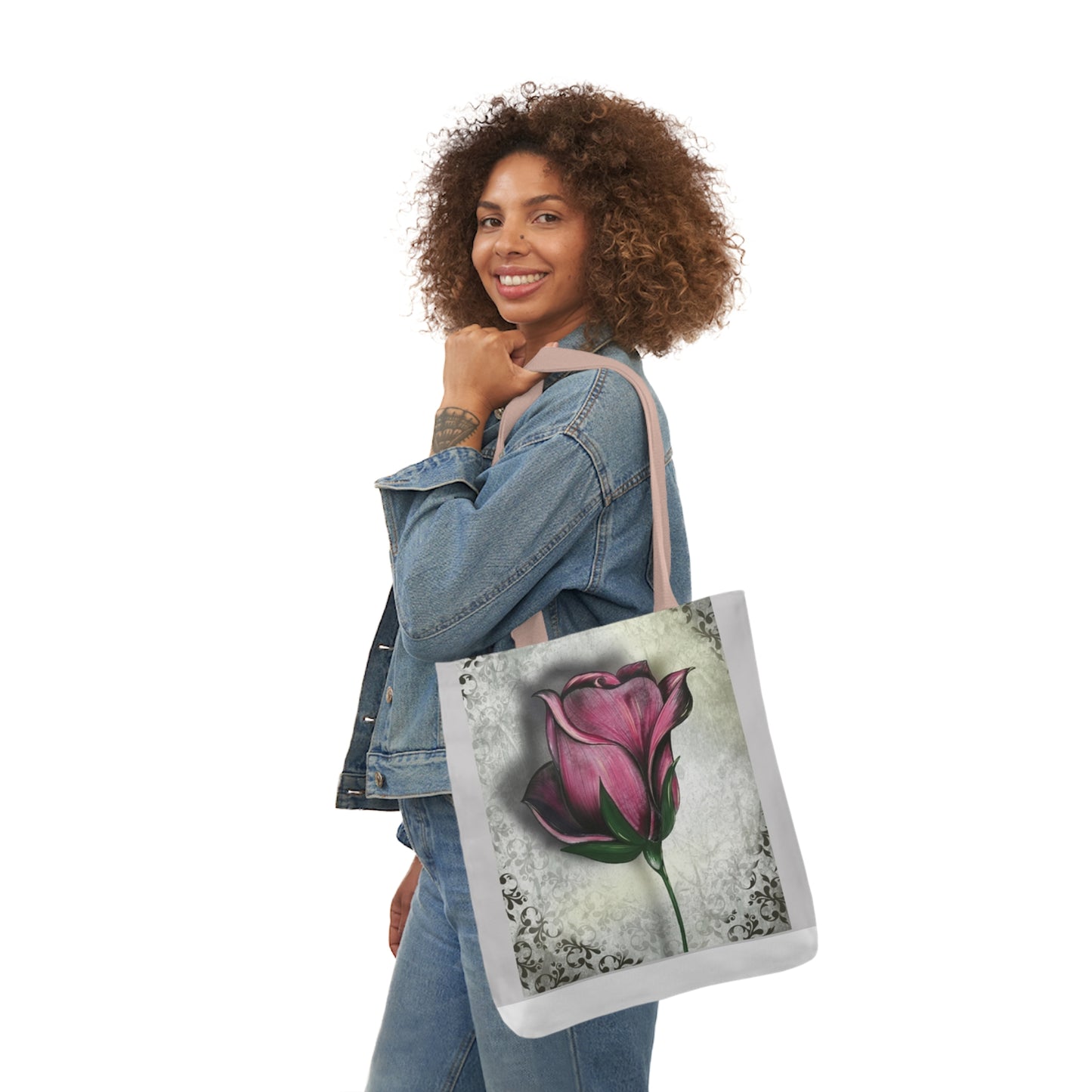 Rose - Canvas Tote Bag, 5-Color Straps