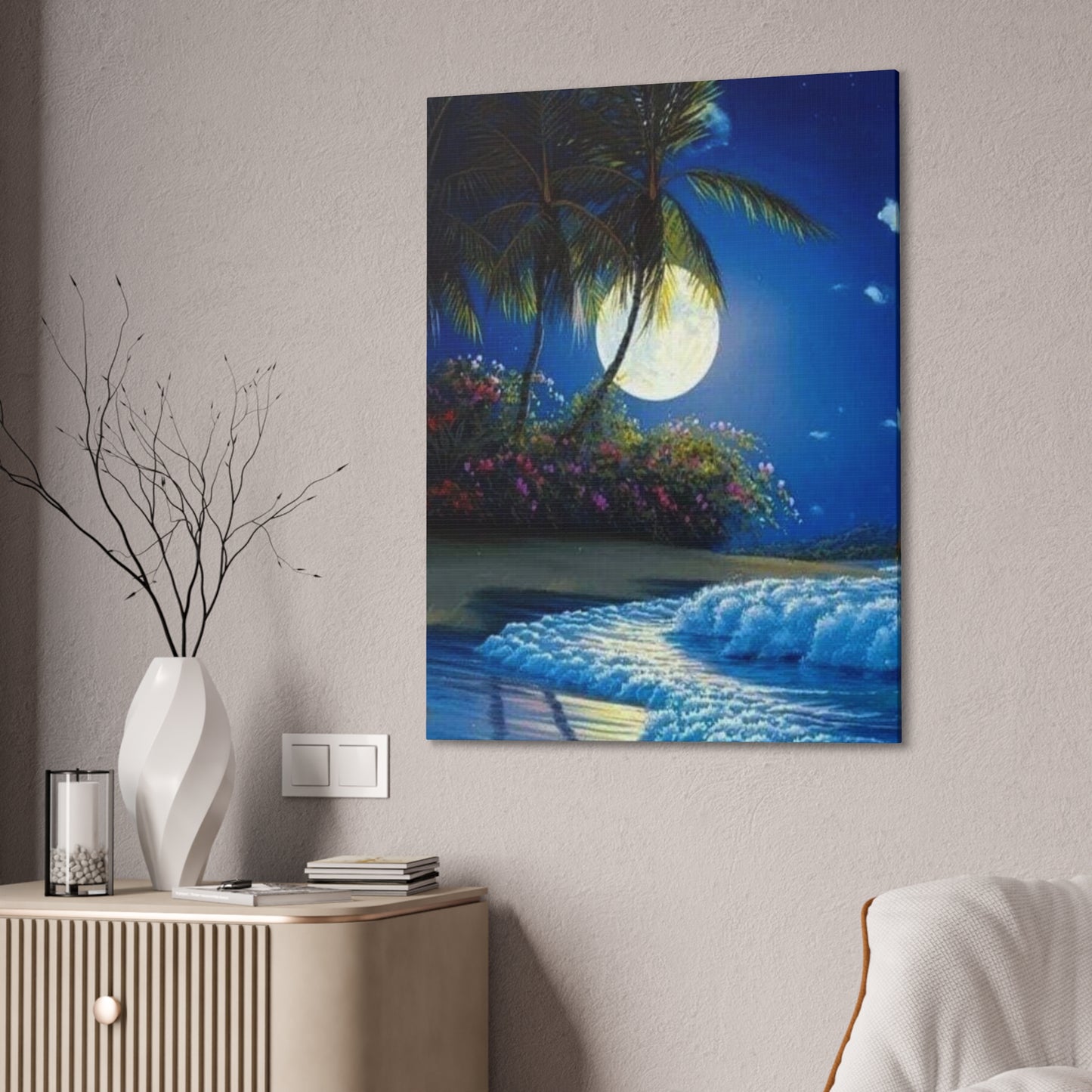 Desert Island Moon Light - Canvas Stretched, 0.75"