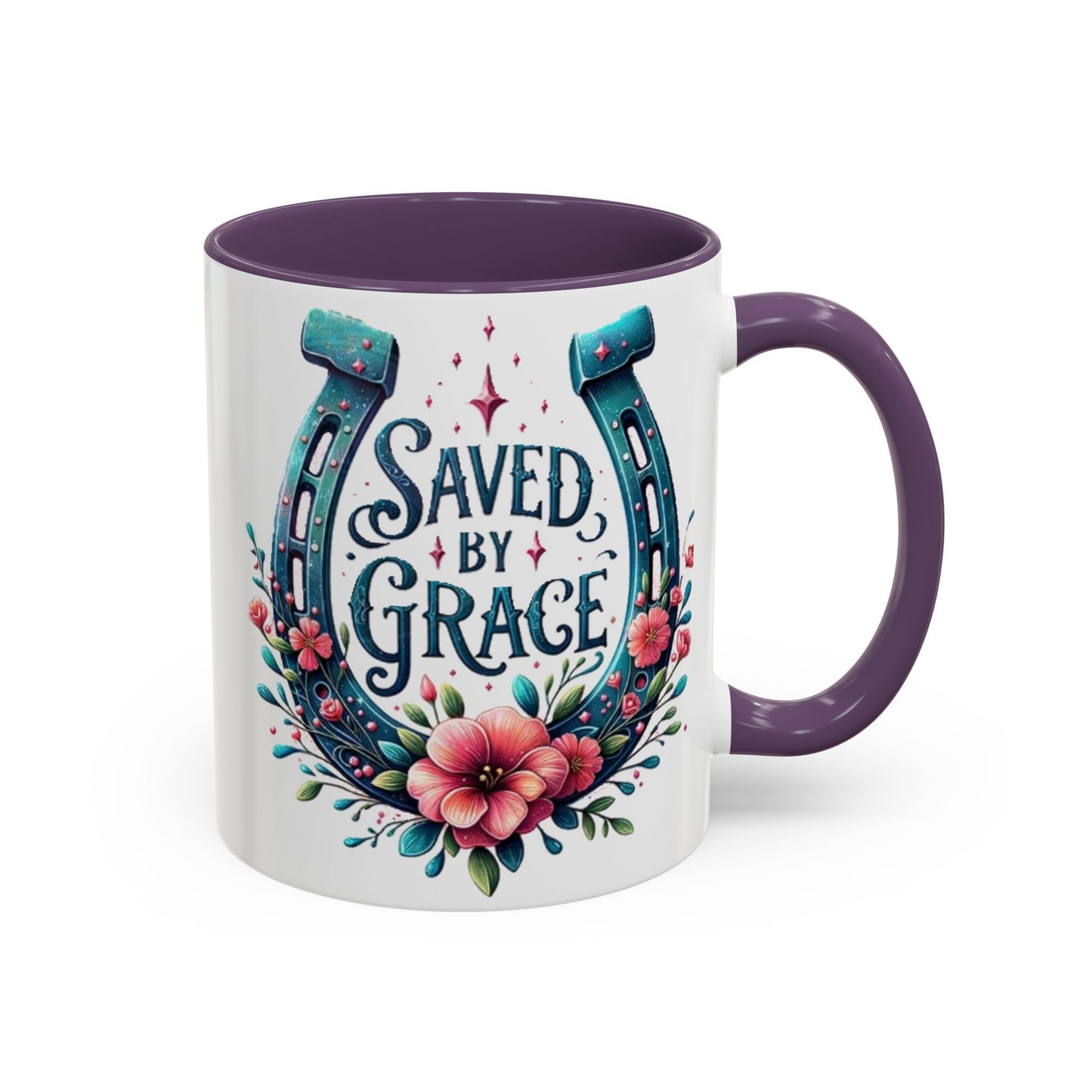 Saved by Grace - Accent Coffee Mug (11, 15oz) - Easter - Mother's Day - Father's Day