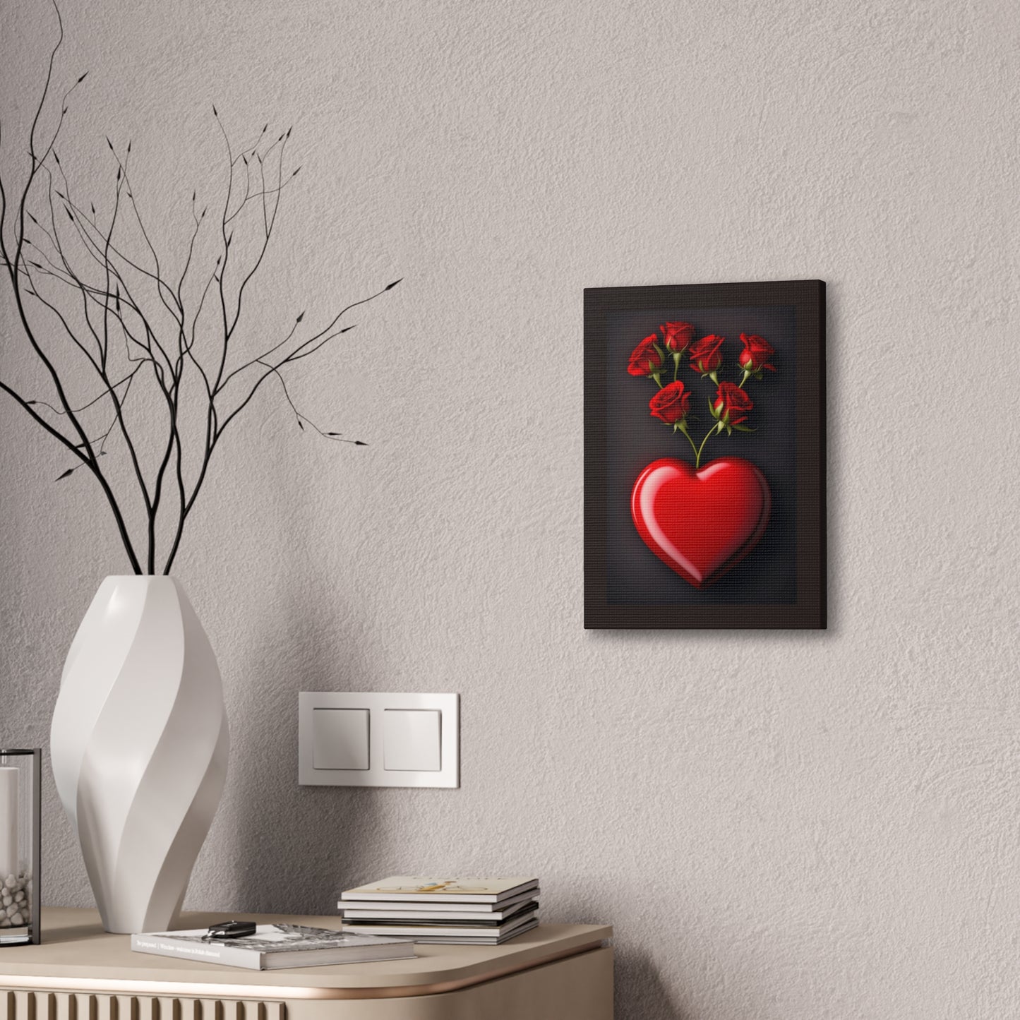 Heart and Roses - Canvas Stretched, 0.75" - Mother's Day