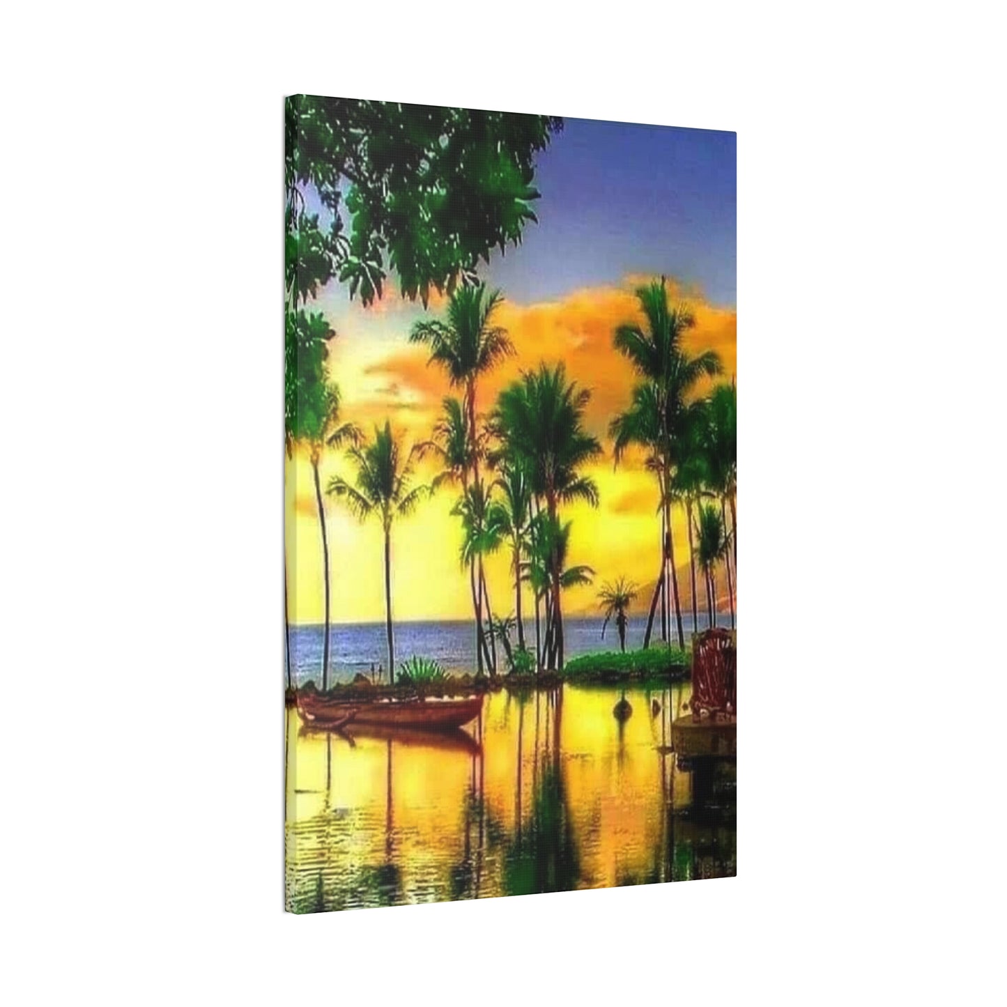 Island Lagoon - Canvas Stretched, 0.75"