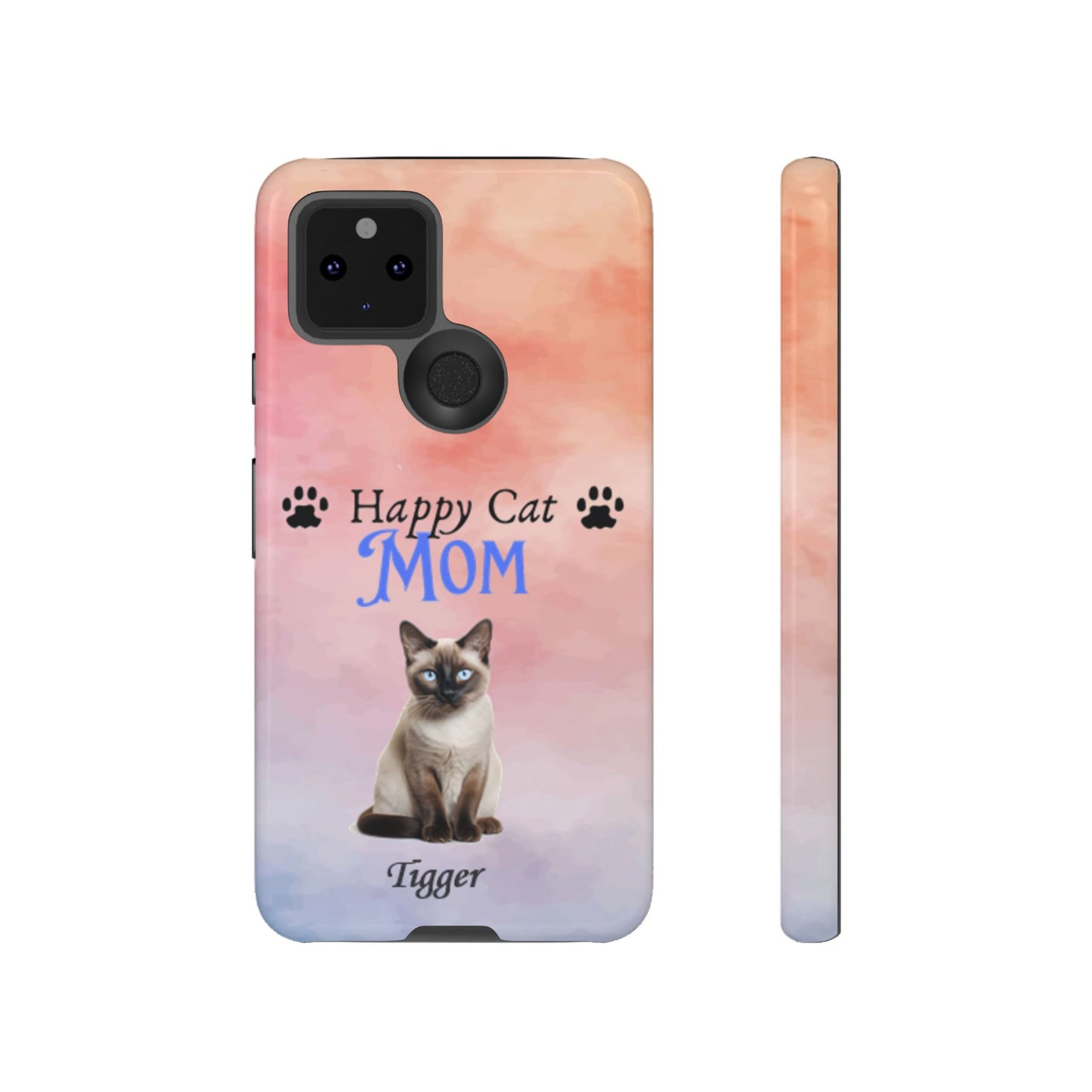 Happy Cat Mom - Personalized - Whimsical Phone Cases - Mother's Day