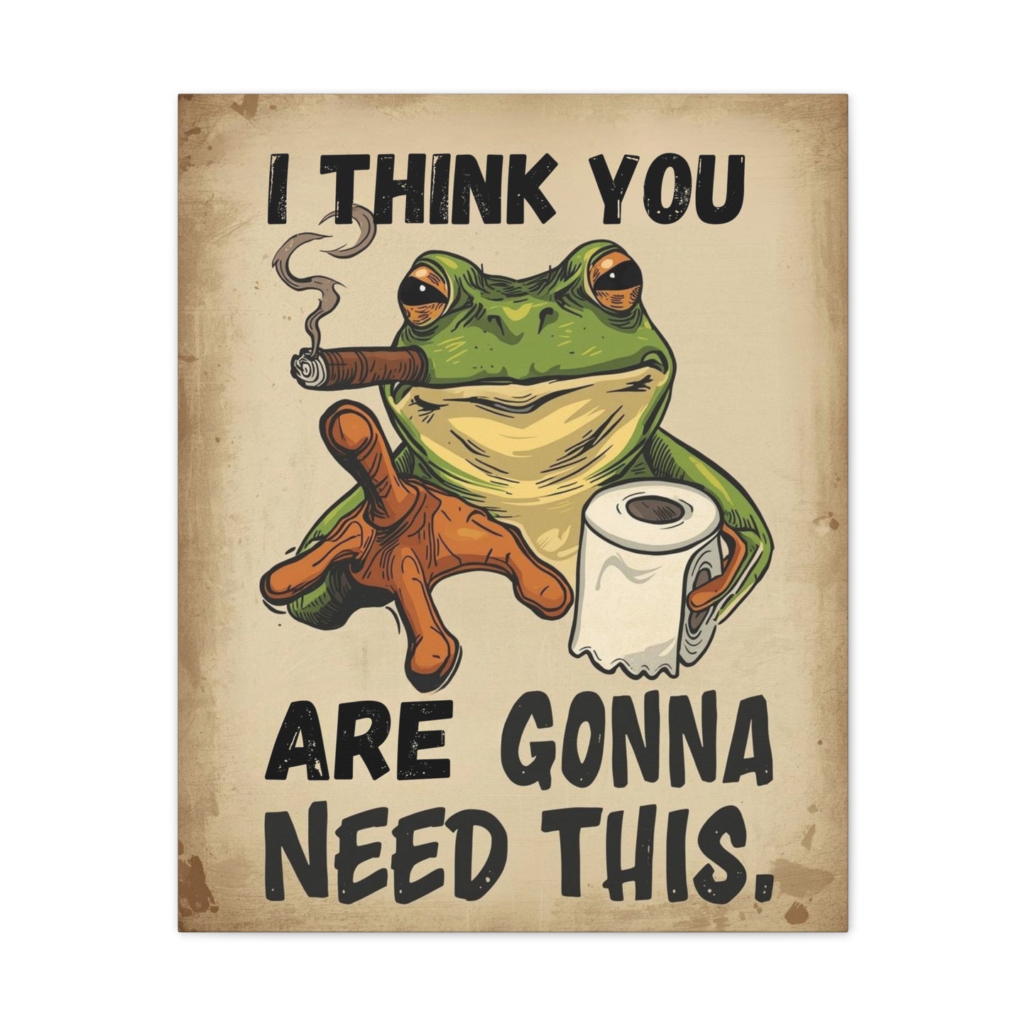 Frog - Canvas Stretched, 0.75" - 2026 Wall Art - Bathroom Humor