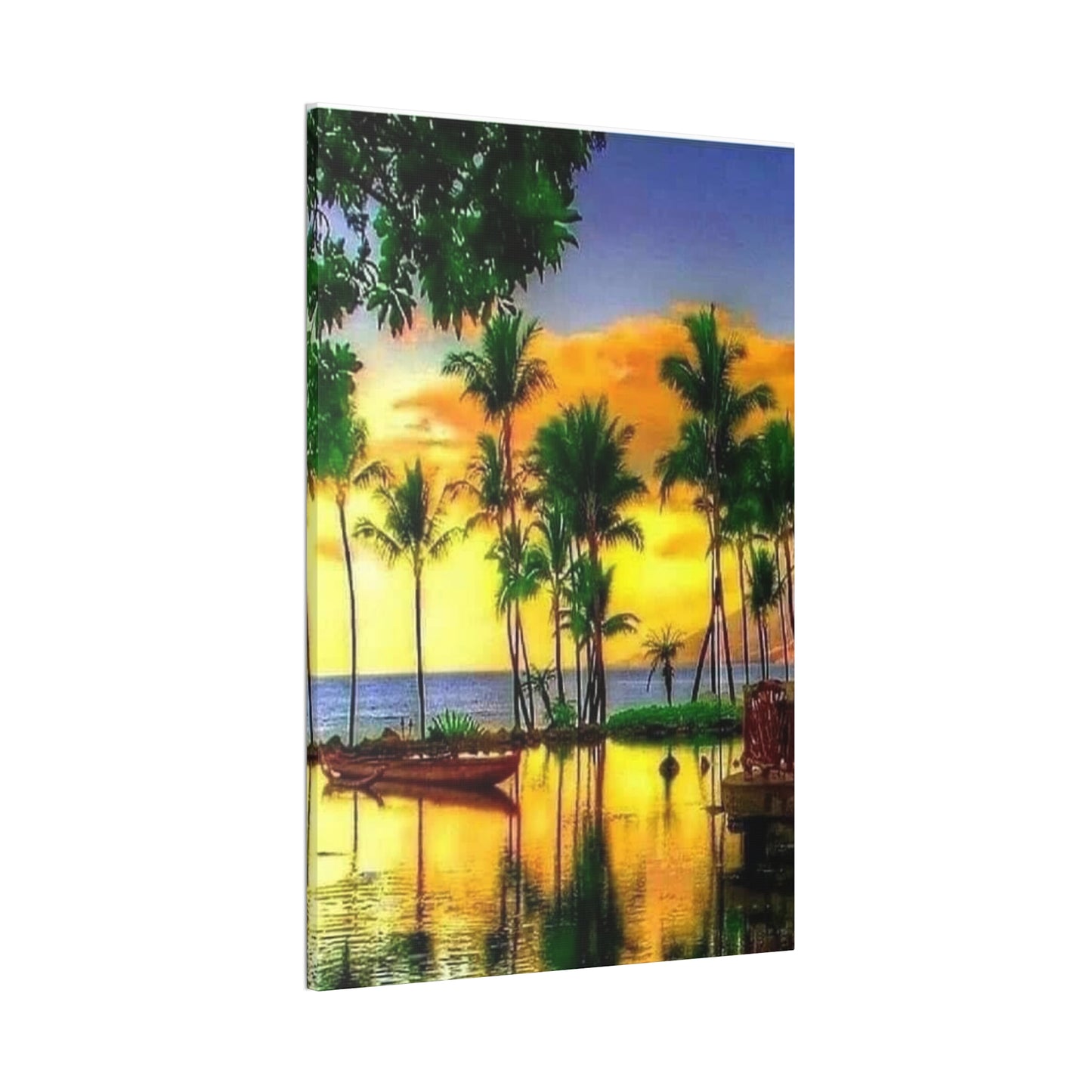 Island Lagoon - Canvas Stretched, 0.75"