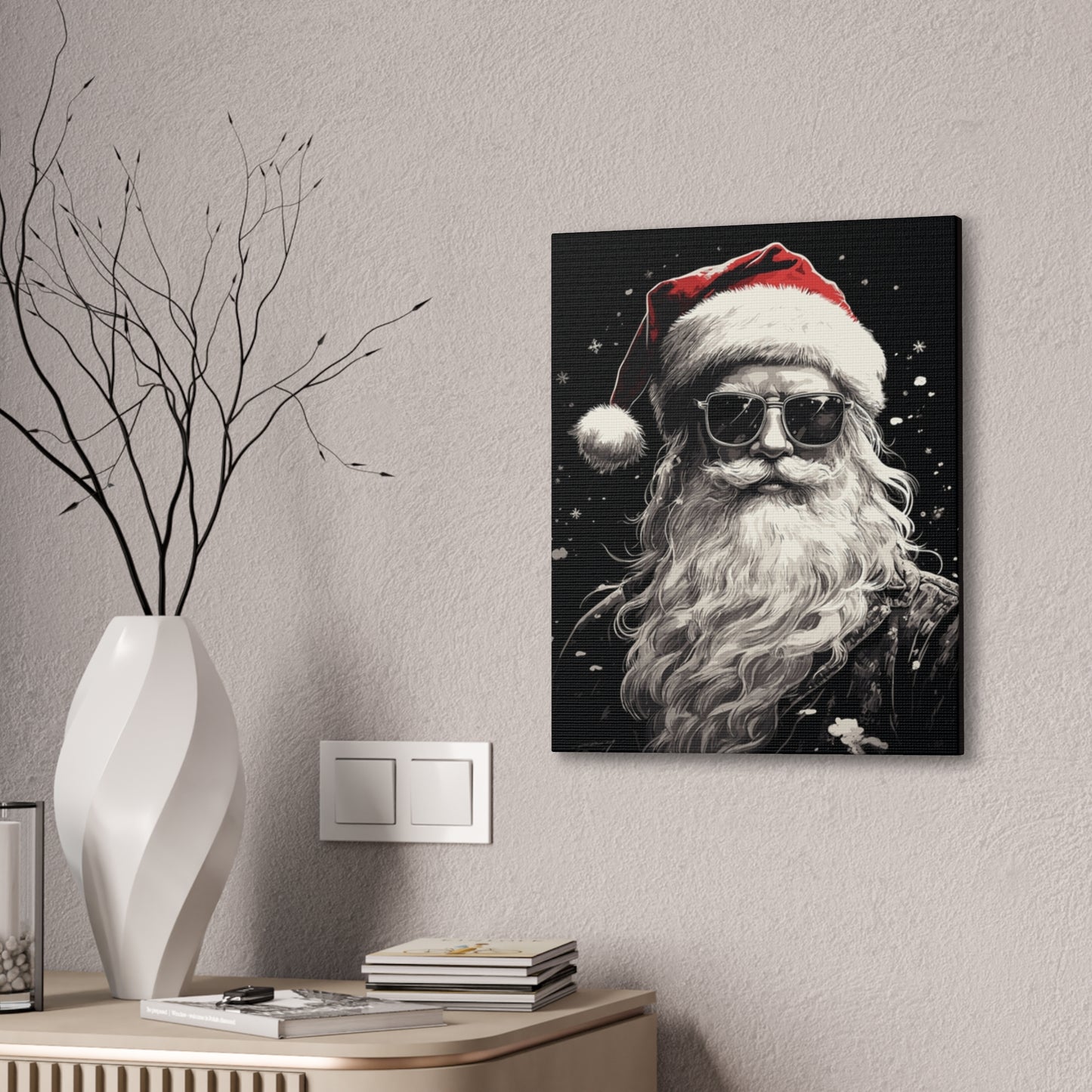 Hip Santa - Canvas Stretched, 0.75" - Christmas