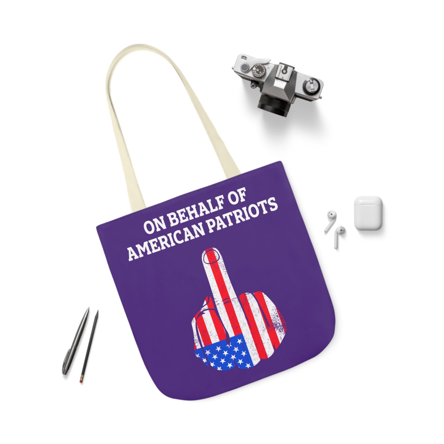 On Behalf - Canvas Tote Bag, 5-Color Straps veterans - Patriotic