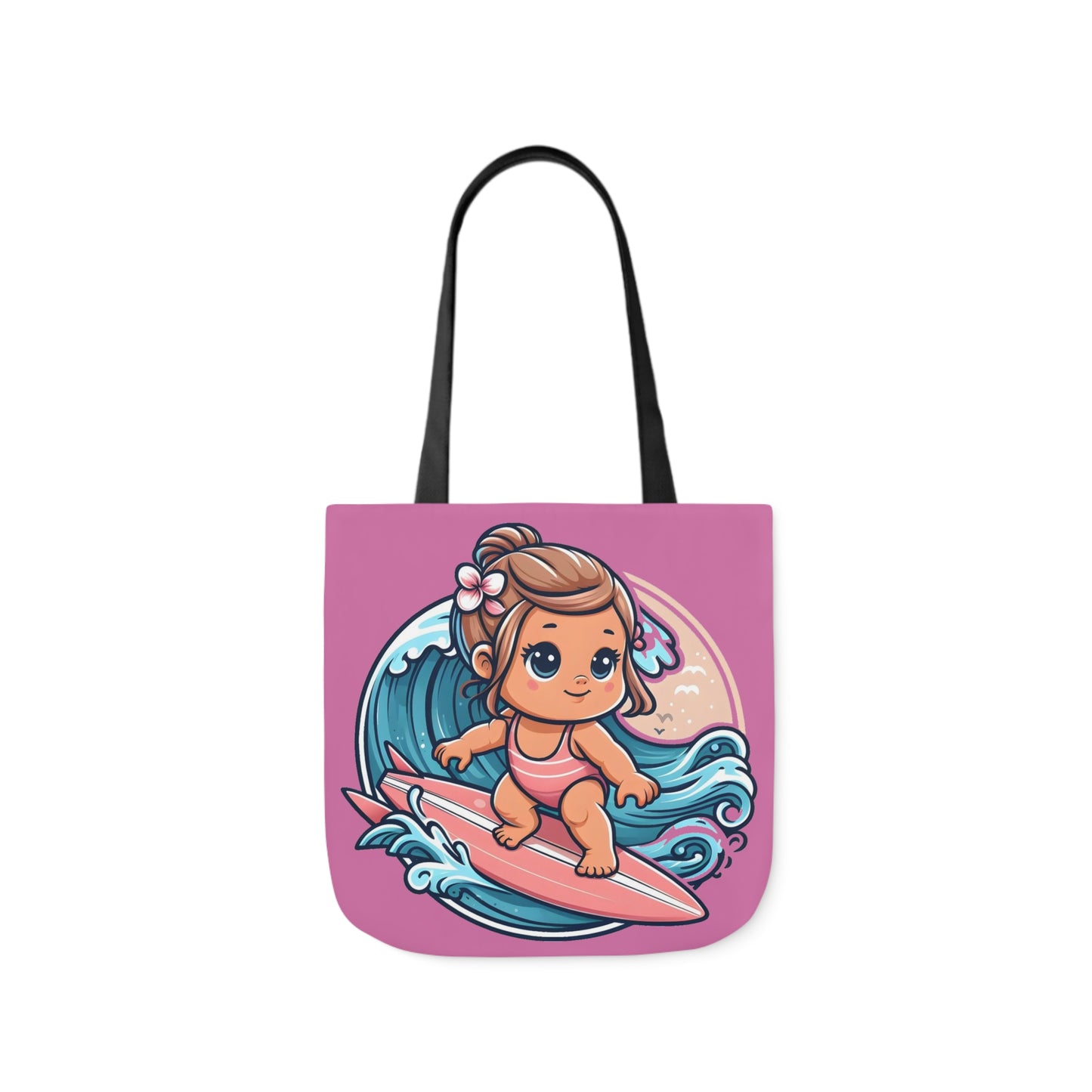 Little Surfer - Canvas Tote Bag, 5-Color Straps